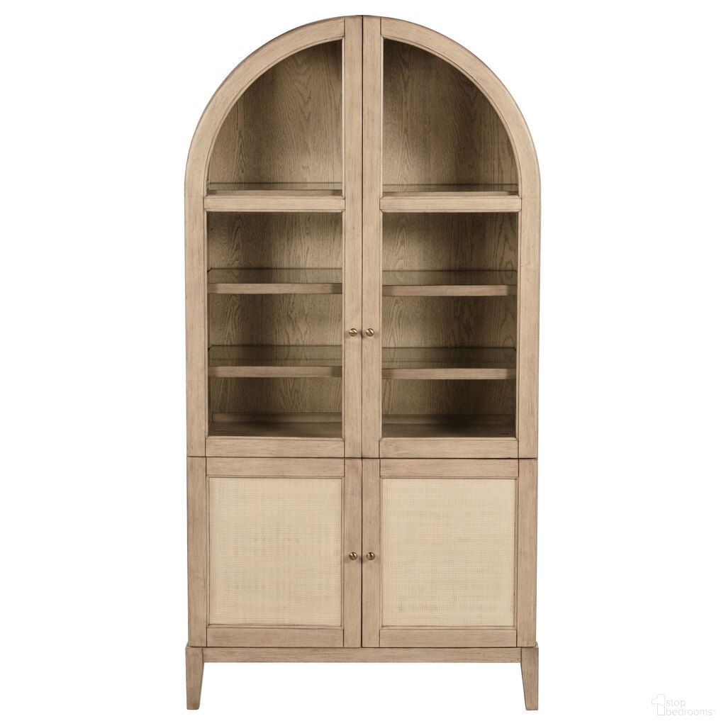 The appearance of Kailani 4-Door Cane Dining Vitrine Display Cabinet In Beige Oak designed by Coaster in the coastal interior design. This beige oak piece of furniture  was selected by 1StopBedrooms from Kailani Collection to add a touch of cosiness and style into your home. Sku: 109386. Material: MDF.