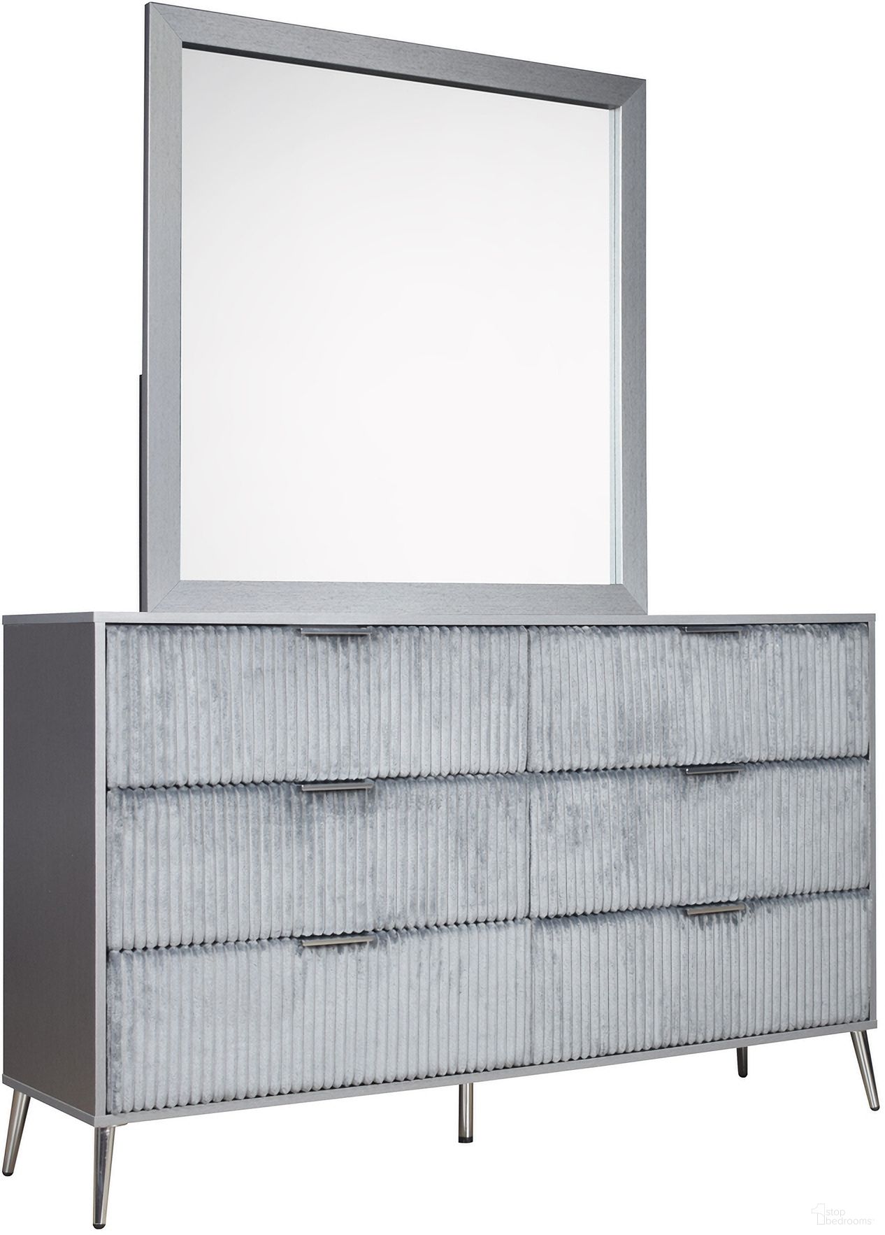 The appearance of Kailani Mirror In Gray designed by New Classic in the modern / contemporary interior design. This gray piece of furniture was selected by 1StopBedrooms from Kailani Collection to add a touch of cosiness and style into your home. Sku: B4378G-060. Material: Glass.