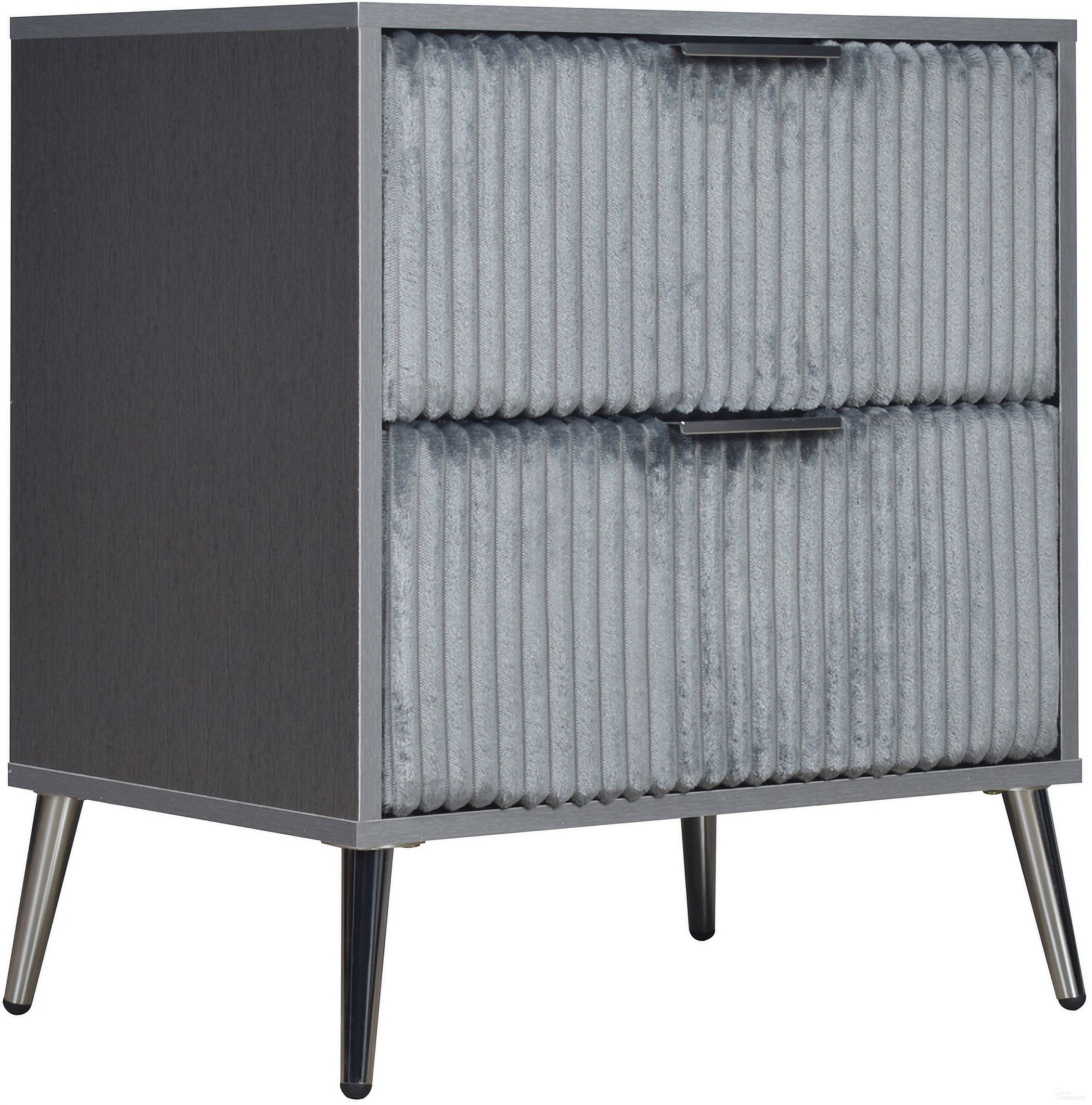 The appearance of Kailani Nightstand In Gray designed by New Classic in the modern / contemporary interior design. This gray piece of furniture was selected by 1StopBedrooms from Kailani Collection to add a touch of cosiness and style into your home. Sku: B4378G-040. Material: Wood.