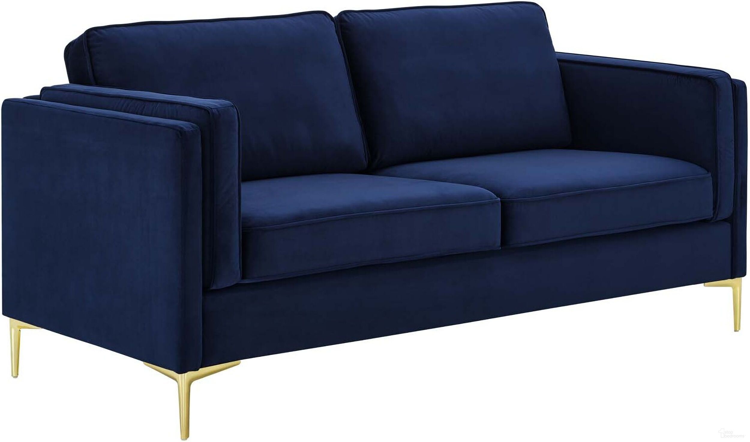 The appearance of Kaiya Performance Velvet Sofa In Midnight Blue designed by Modway in the modern / contemporary interior design. This midnight blue piece of furniture was selected by 1StopBedrooms from Kaiya Collection to add a touch of cosiness and style into your home. Sku: EEI-4453-MID. Material: Velvet.