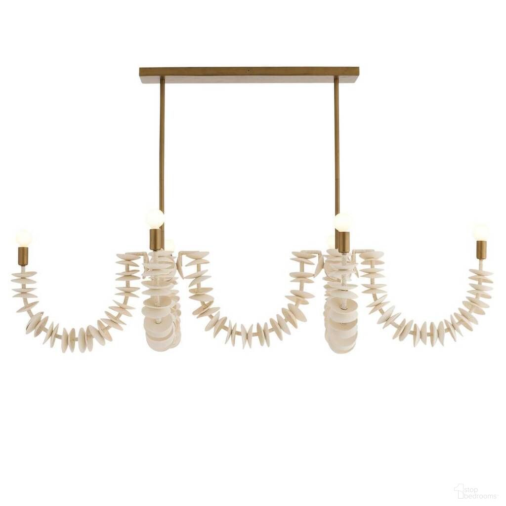 The appearance of Kalama Linear Chandelier In Ivory designed by Arteriors in the  interior design. This ivory piece of furniture  was selected by 1StopBedrooms from Kalama Collection to add a touch of cosiness and style into your home. Sku: DLS16. Material: Coconut.