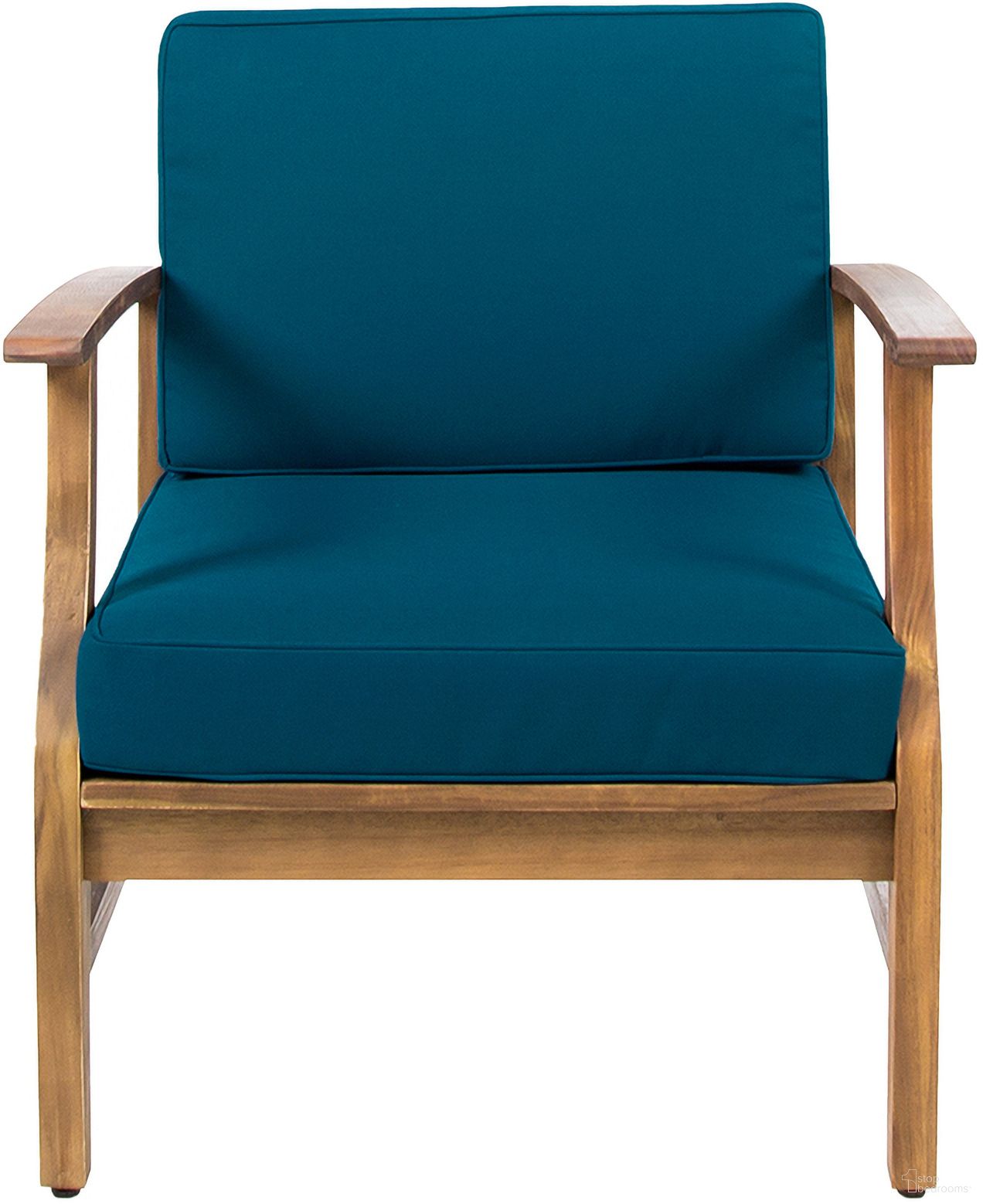 The appearance of Kaleidoscope Acacia Wood Club Chair with Slat Paneling In Blue designed by Noble House in the modern / contemporary interior design. This blue piece of furniture  was selected by 1StopBedrooms from Kaleidoscope Collection to add a touch of cosiness and style into your home. Sku: 61442.00BLU. Material: Acacia Wood.