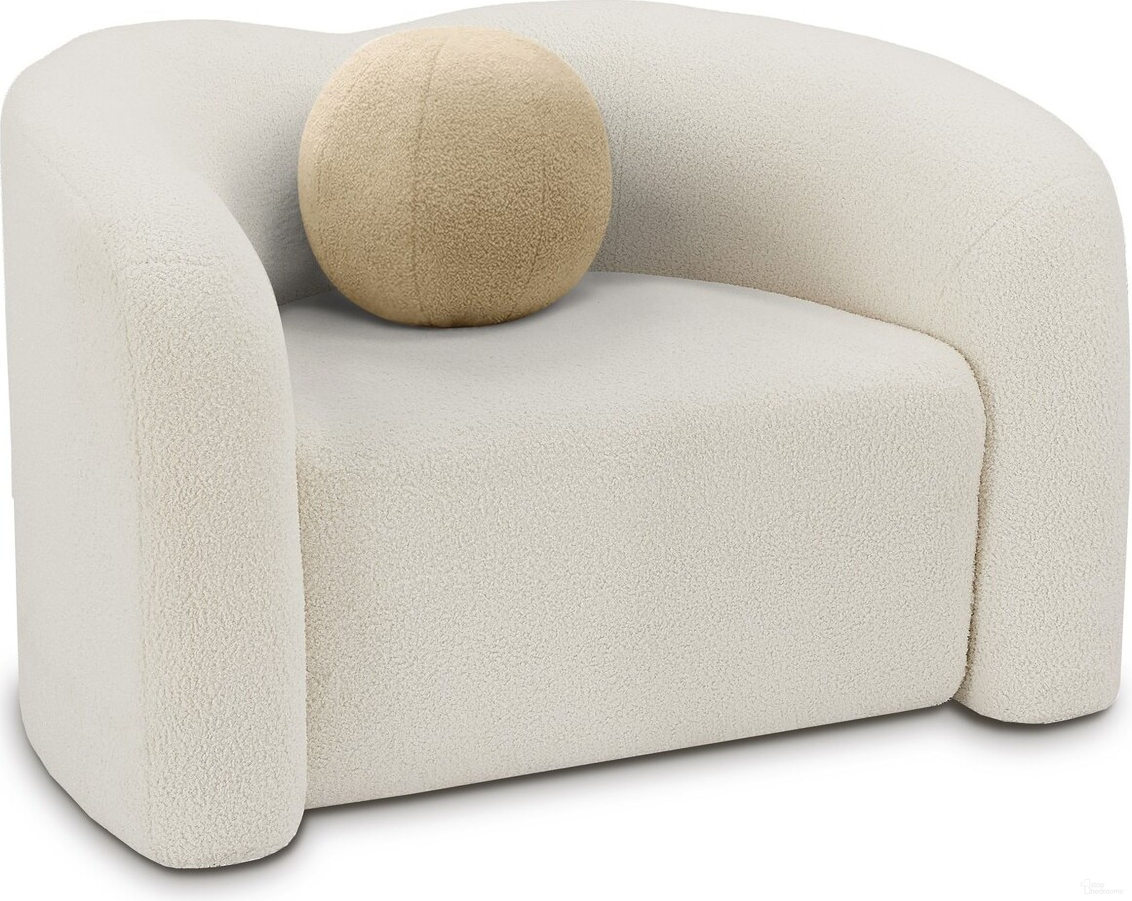 The appearance of Kali Faux Shearling Teddy Fabric Chair In Cream designed by Meridian in the modern / contemporary interior design. This cream piece of furniture  was selected by 1StopBedrooms from Kali Collection to add a touch of cosiness and style into your home. Sku: 186Cream-C. Material: Wood.