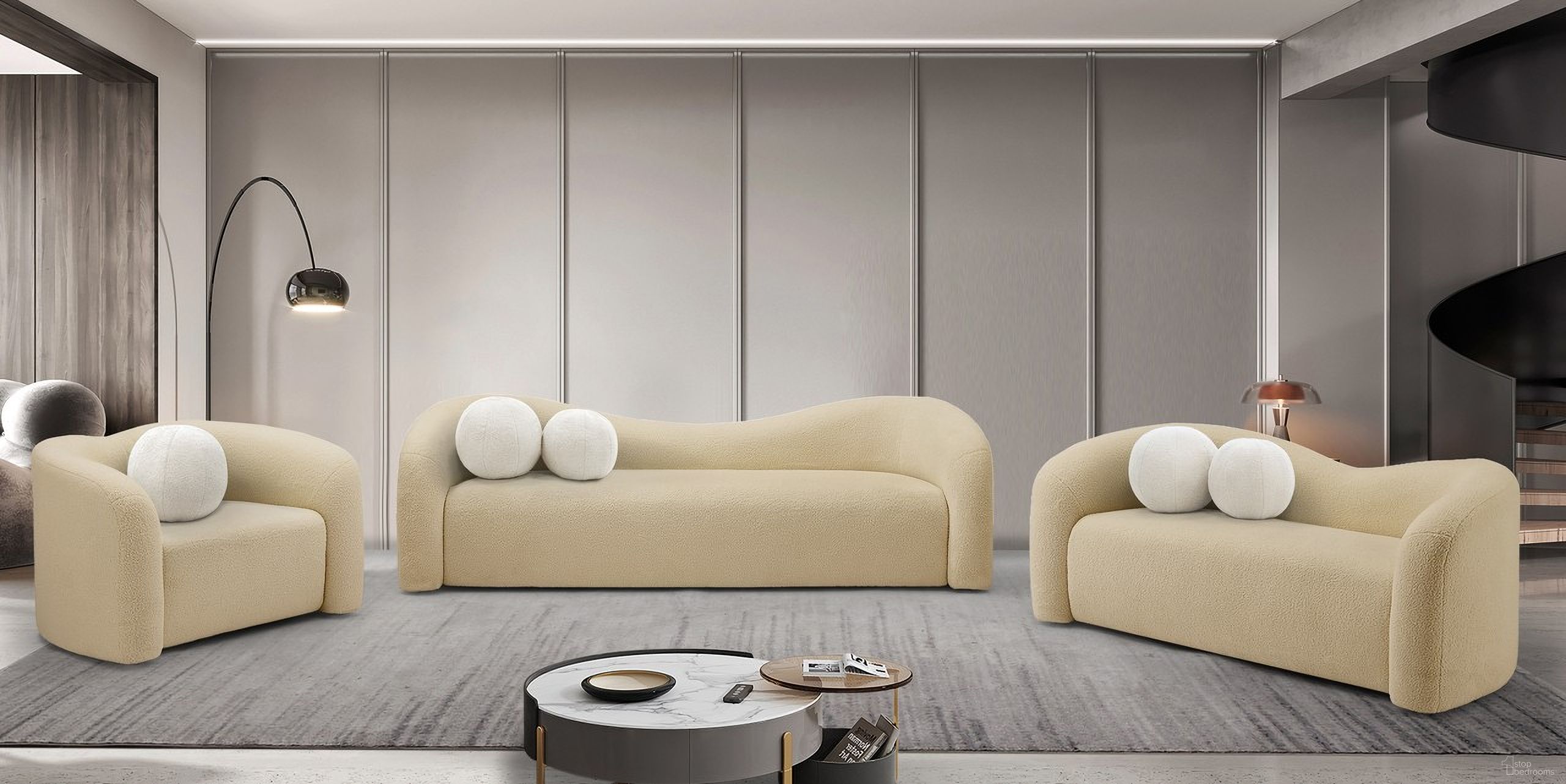 Kali Living Room Set In Beige