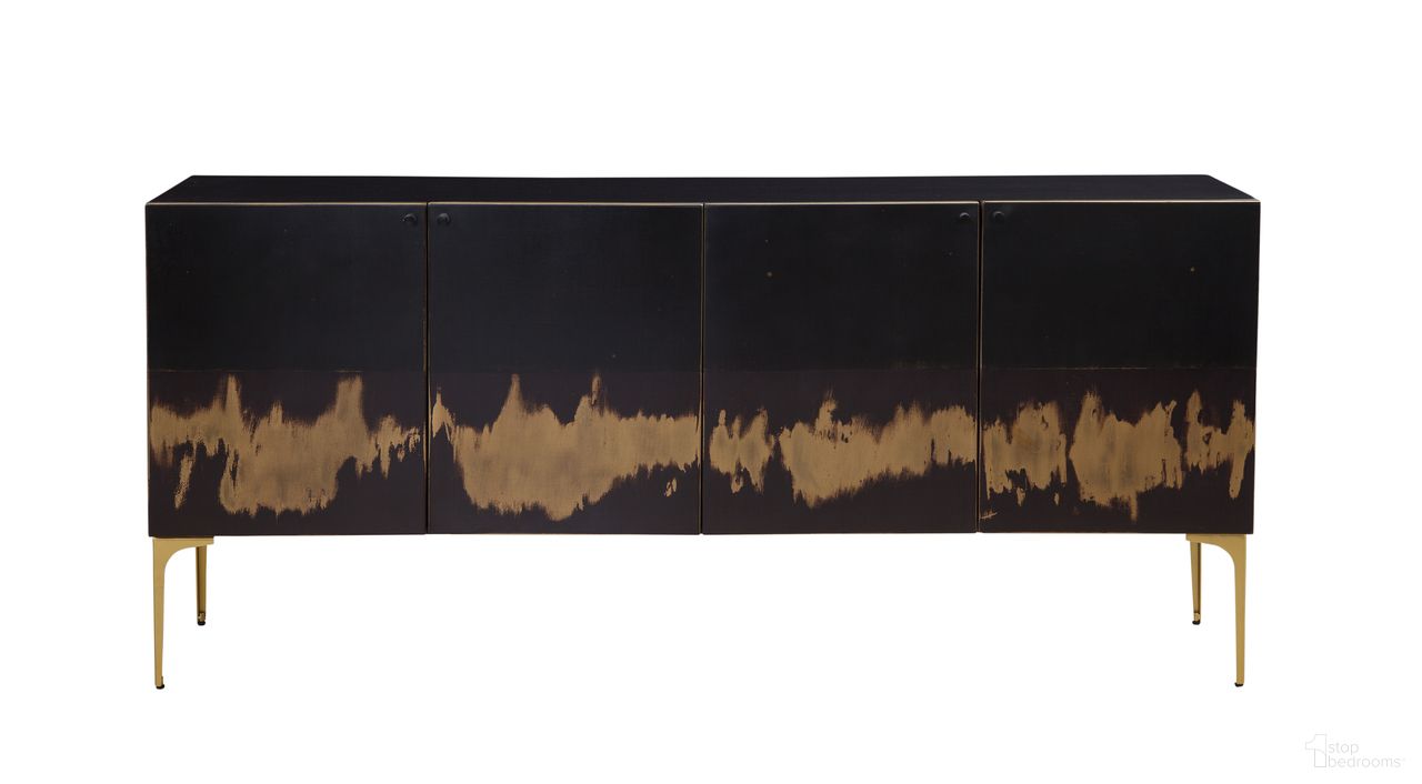 The appearance of Kali Sideboard In Acid Washed Iron designed by Bassett Mirror Company in the modern / contemporary interior design. This iron piece of furniture was selected by 1StopBedrooms from Kali Collection to add a touch of cosiness and style into your home. Sku: 5937-DR-576. Material: Iron.