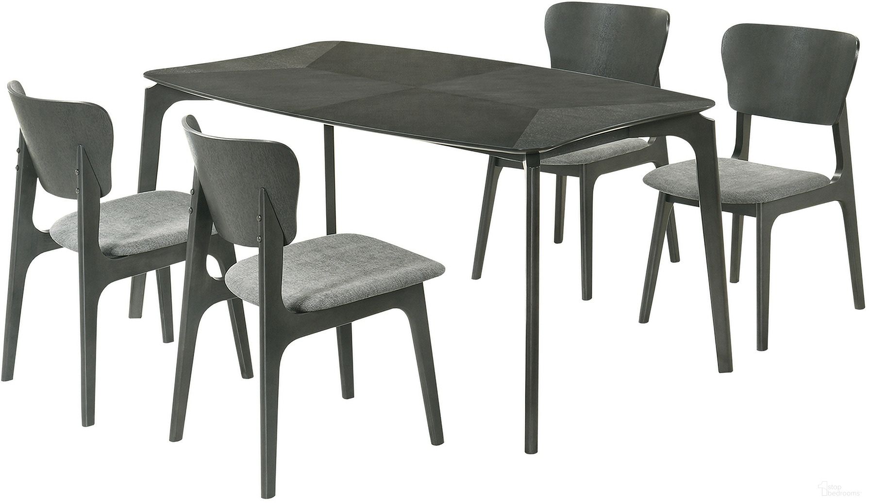 The appearance of Kalia 5 Piece Wood Dining Set In Gray designed by Armen Living in the transitional interior design. This gray piece of furniture was selected by 1StopBedrooms from Kalia Collection to add a touch of cosiness and style into your home. Sku: LCKACHWAGRY;LCKACHWAGRY;LCKATBLGRY. Material: Wood.