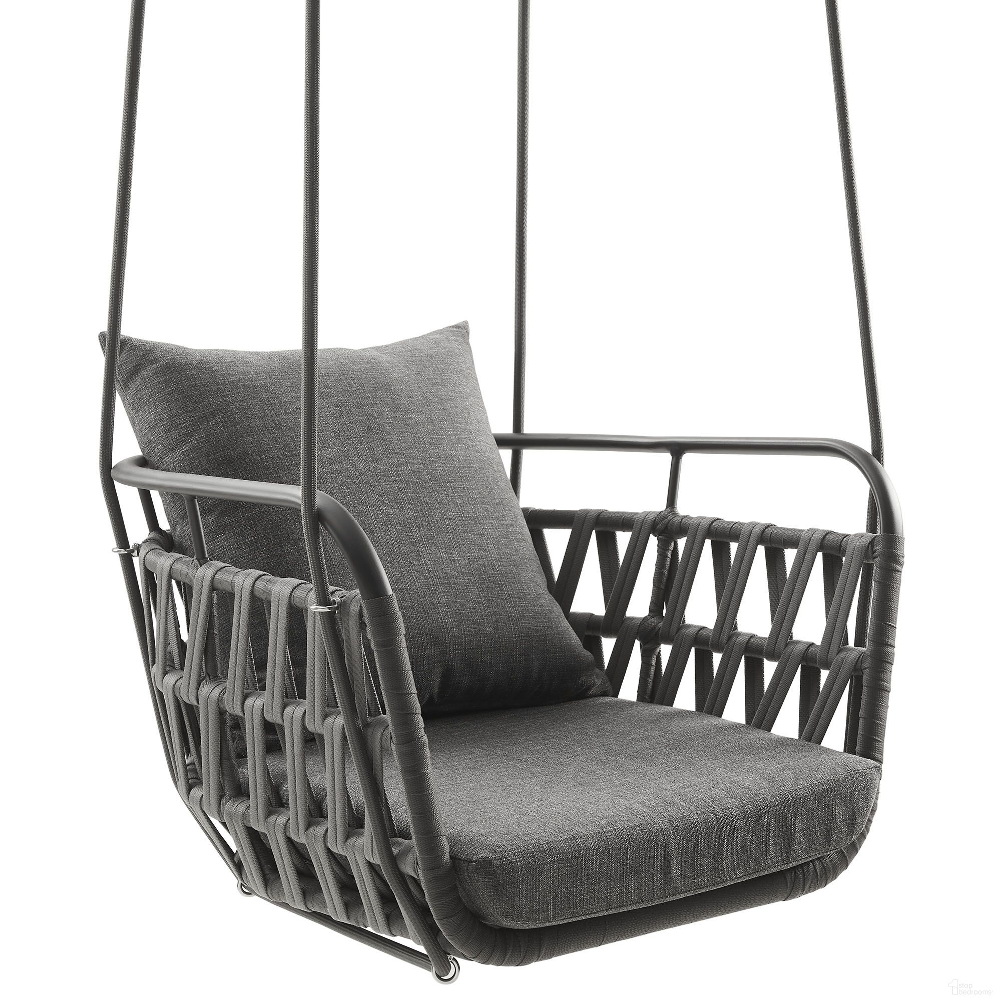 Kaliah Outdoor Patio Aluminum Swing Chair In Charcoal