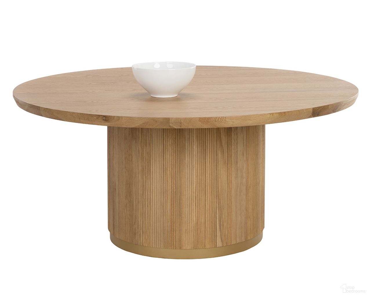Kalla 68 Inch Round Dining Table In Rustic Oak
