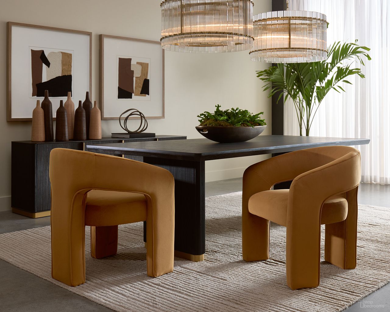 Kalla 96 Inch Rectangular Dining Room Set In Charcoal