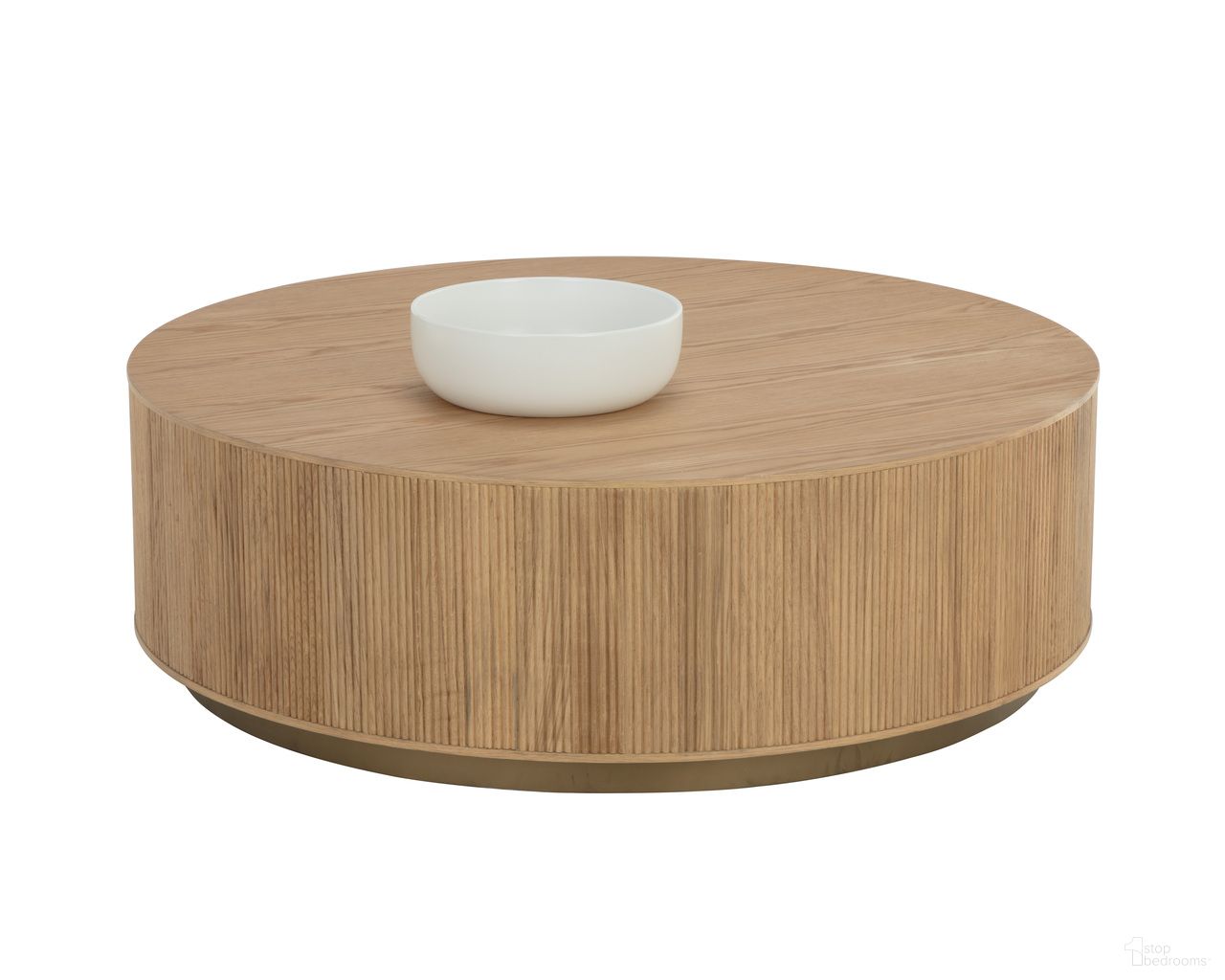 Kalla Round Coffee Table In Rustic Oak