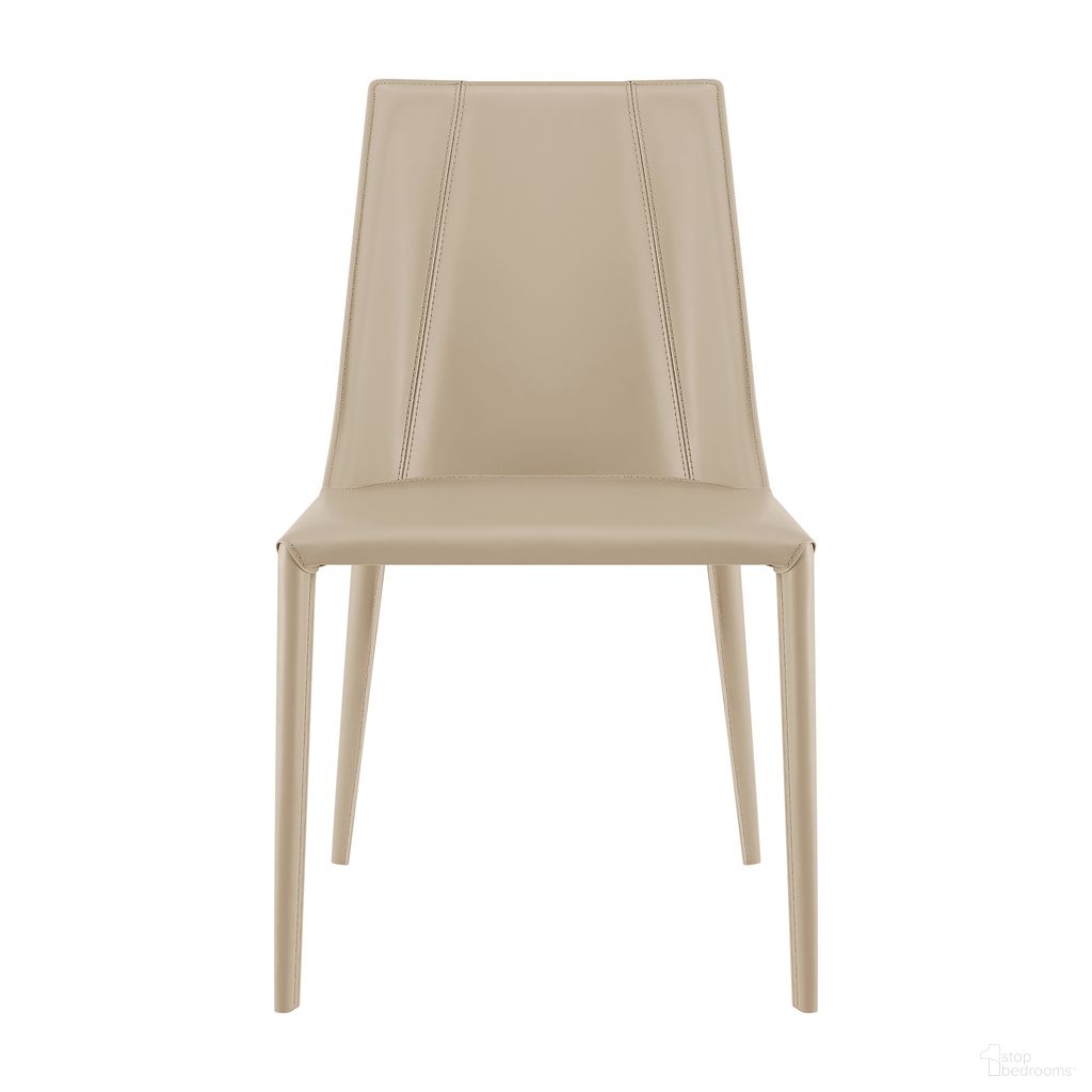 The appearance of Kalle Side Chair In Taupe designed by Euro Style in the modern / contemporary interior design. This taupe piece of furniture  was selected by 1StopBedrooms from Kalle Collection to add a touch of cosiness and style into your home. Sku: 30914-LTGRY-MP1. Material: Faux Leather. Chair Type: Side Chair.