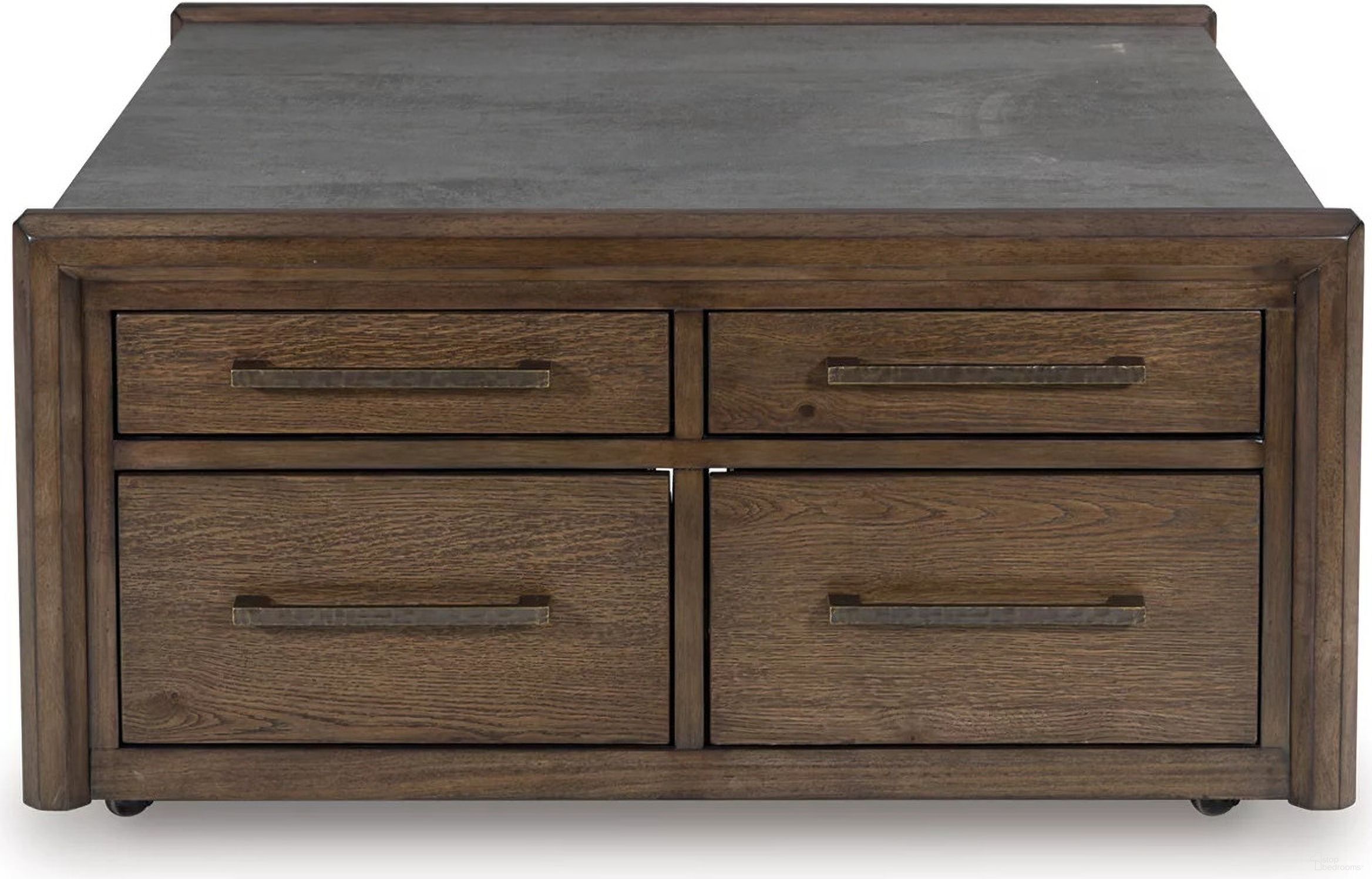 The appearance of Kallenny Coffee Table In Gray and Brown designed by Signature Design by Ashley in the modern / contemporary interior design. This gray/brown piece of furniture  was selected by 1StopBedrooms from Kallenny Collection to add a touch of cosiness and style into your home. Sku: T669-8. Material: MDF.