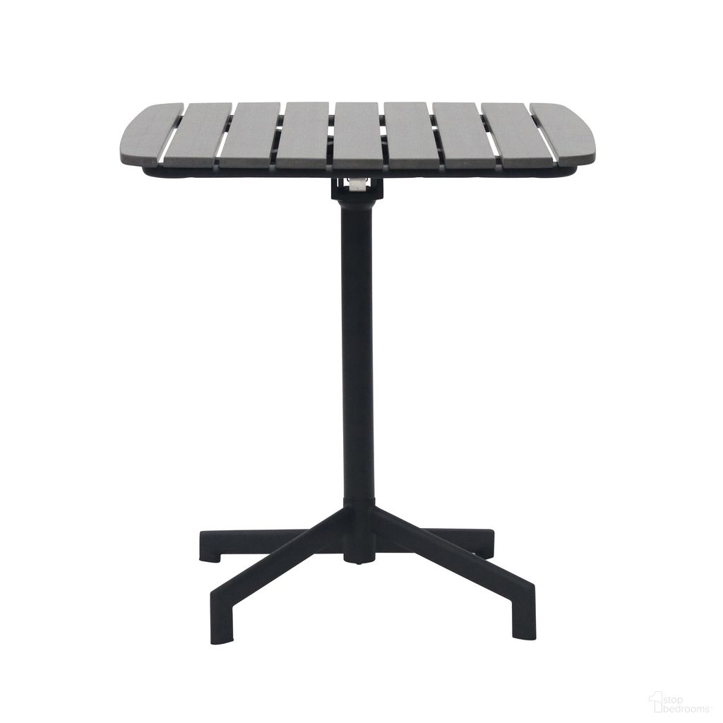 The appearance of Kalmar 28 Inch Folding Outdoor Table In Dark Gray designed by Euro Style in the modern / contemporary interior design. This dark gray piece of furniture was selected by 1StopBedrooms from Kalmar Collection to add a touch of cosiness and style into your home. Sku: 90794-DKGRY. Table Base Style: Pedestal. Table Top Shape: Square. Material: Plastic. Size: 28" x 28".