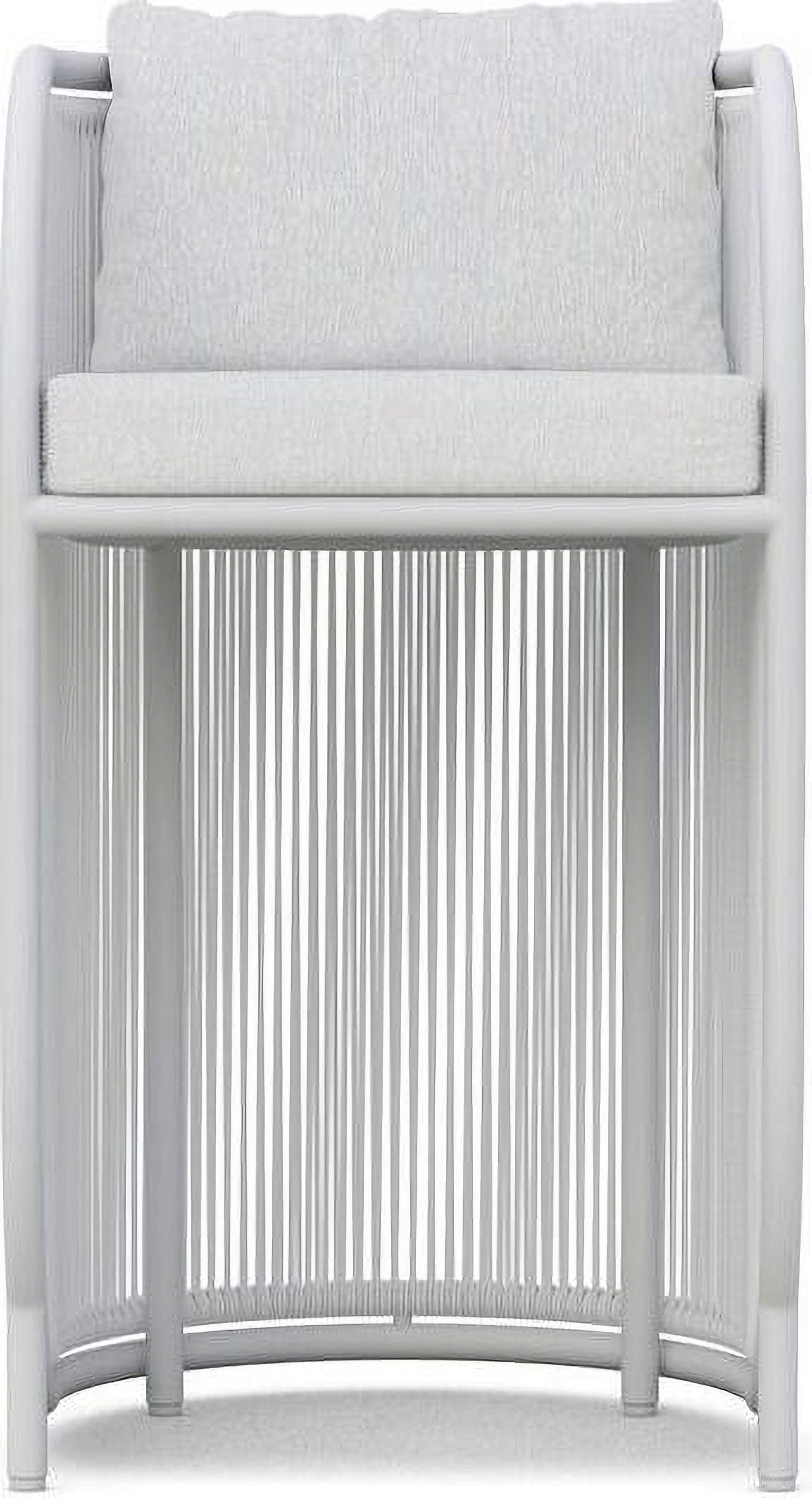 The appearance of Kamari Barstool with Cushion In Polar and Matte White designed by Azzurro Living in the coastal interior design. This polar/matte white piece of furniture was selected by 1StopBedrooms from Kamari Collection to add a touch of cosiness and style into your home. Sku: KAM-TR17BS-CU. Material: Aluminum.