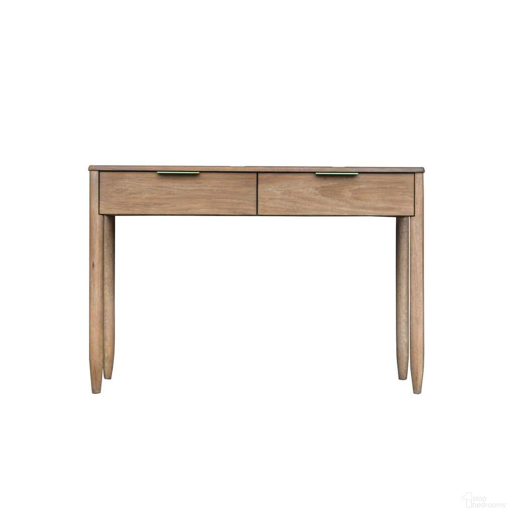 The appearance of Kamelia Console In Sand and Brass designed by LH Imports in the transitional interior design. This sand/brass piece of furniture  was selected by 1StopBedrooms from Kamelia Collection to add a touch of cosiness and style into your home. Sku: KAM034. Material: Oak.