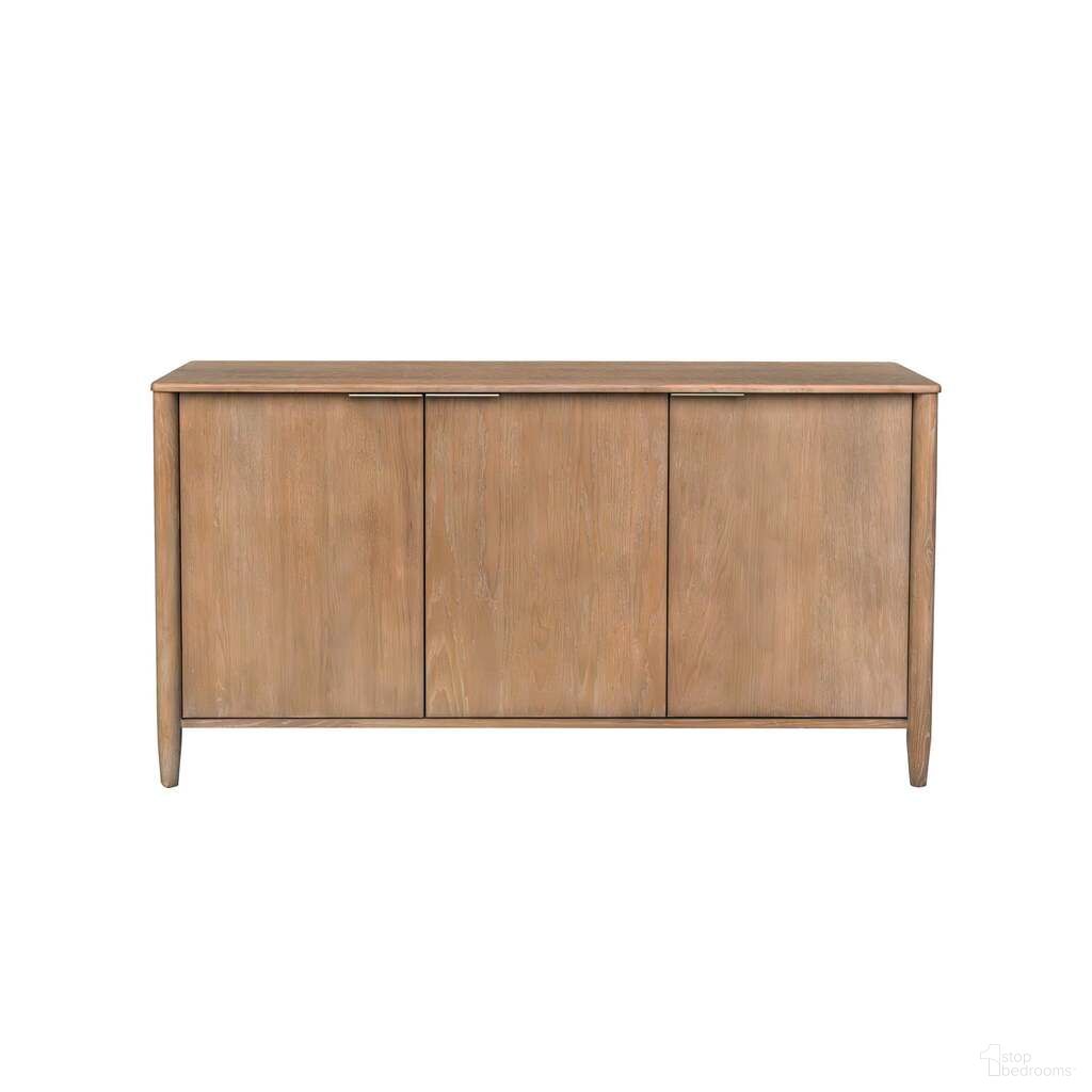 The appearance of Kamelia Sideboard In Sand and Brass designed by LH Imports in the transitional interior design. This sand/brass piece of furniture  was selected by 1StopBedrooms from Kamelia Collection to add a touch of cosiness and style into your home. Sku: KAM003B. Material: Solid Oak.