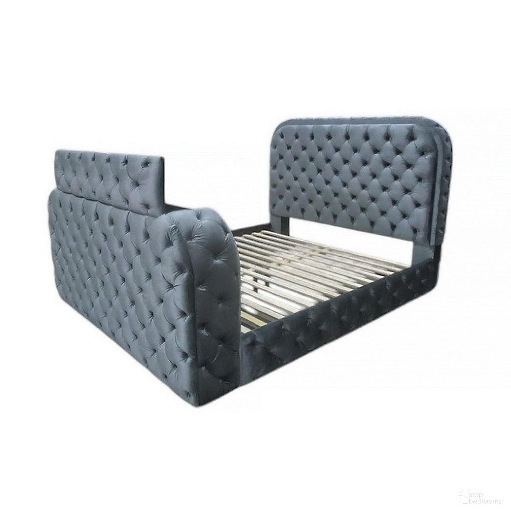 The appearance of Kana Queen Bed with LED, Fireplace and TV Stand In Gray designed by ACME in the modern / contemporary interior design. This gray piece of furniture  was selected by 1StopBedrooms from Kana Collection to add a touch of cosiness and style into your home. Sku: BD05072Q1;BD05072Q2;BD05072Q3. Material: Wood. Bed Size: Queen. Bed Type: Upholstered Bed.