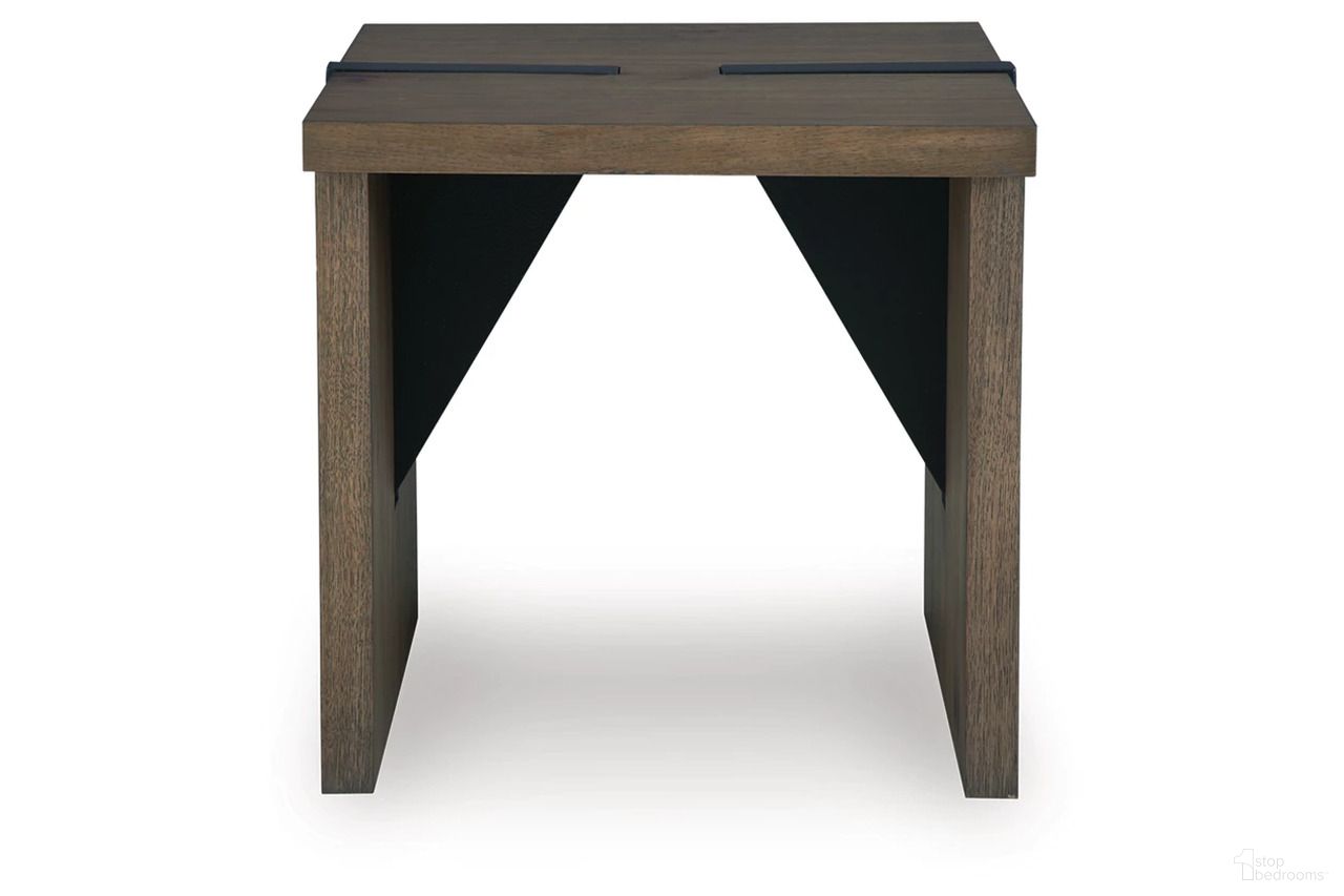 The appearance of Kandinew End Table In Light Brown designed by Signature Design by Ashley in the transitional interior design. This light brown piece of furniture was selected by 1StopBedrooms from Kandinew Collection to add a touch of cosiness and style into your home. Sku: T554-2. Material: Wood.