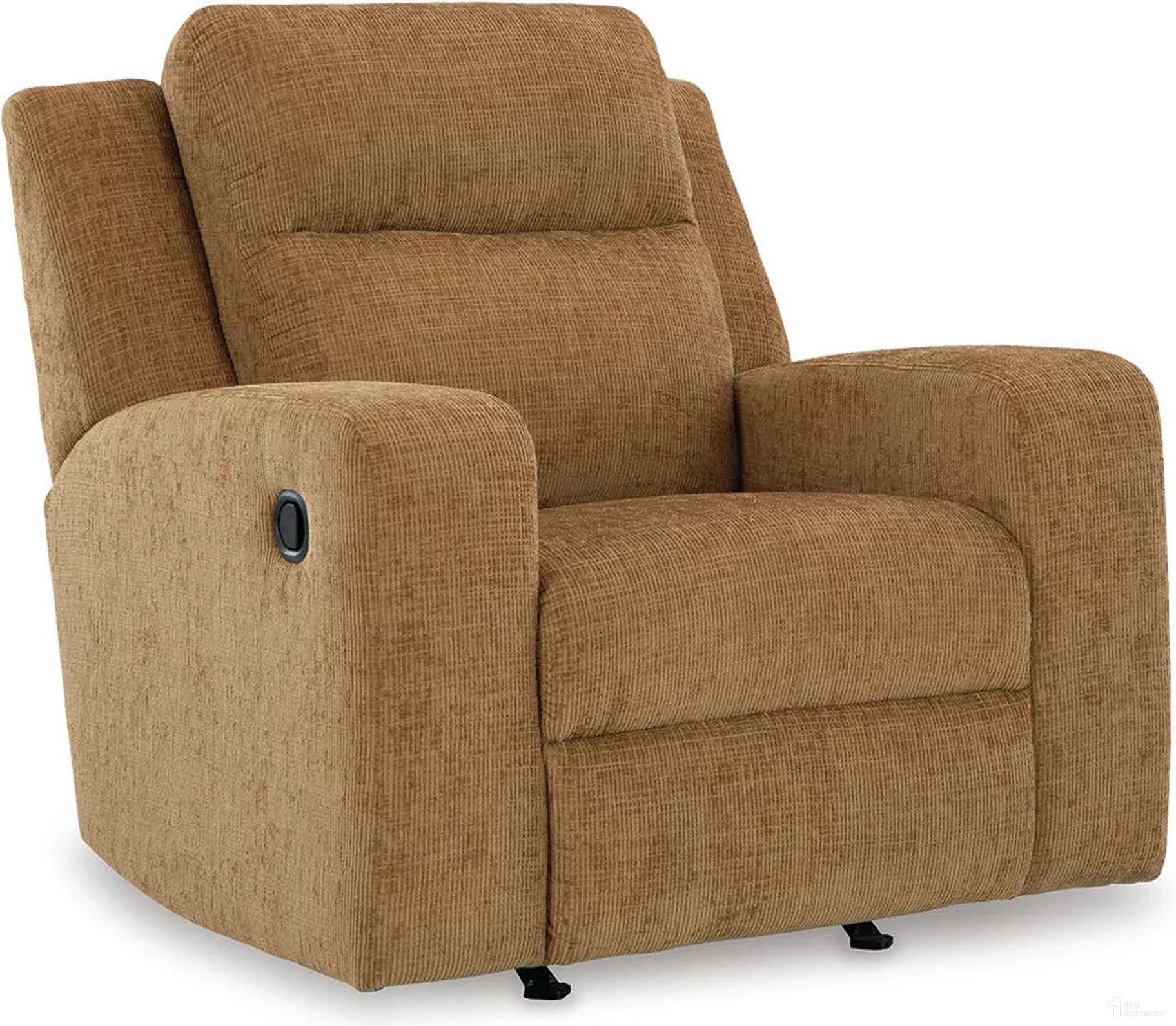 The appearance of Kanlow Recliner In Honey designed by Signature Design by Ashley in the modern / contemporary interior design. This honey piece of furniture was selected by 1StopBedrooms from Kanlow Collection to add a touch of cosiness and style into your home. Sku: 3860525. Material: Fabric.