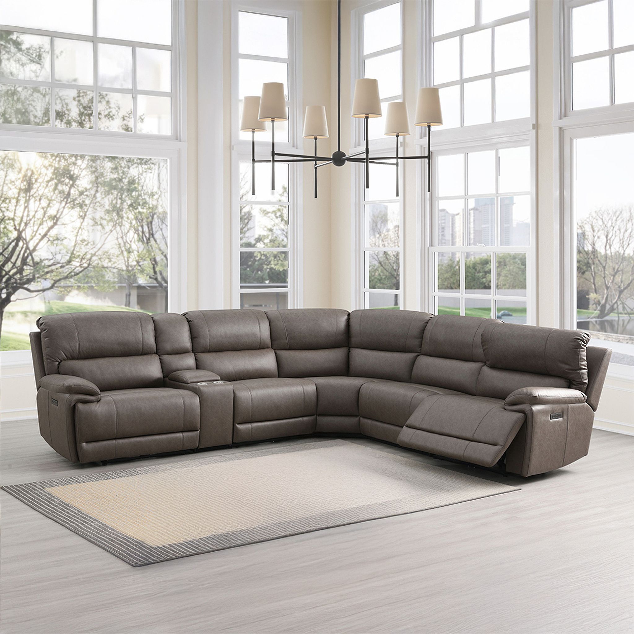The appearance of Kantu Motion Sectional Sofa In Brown designed by ACME in the transitional interior design. This brown piece of furniture was selected by 1StopBedrooms from Kantu Collection to add a touch of cosiness and style into your home. Sku: LV04270-1;LV04270-2;LV04270-3;LV04270-4;LV04270-5;LV04270-6. Material: Leather. Layout: L-Shape.