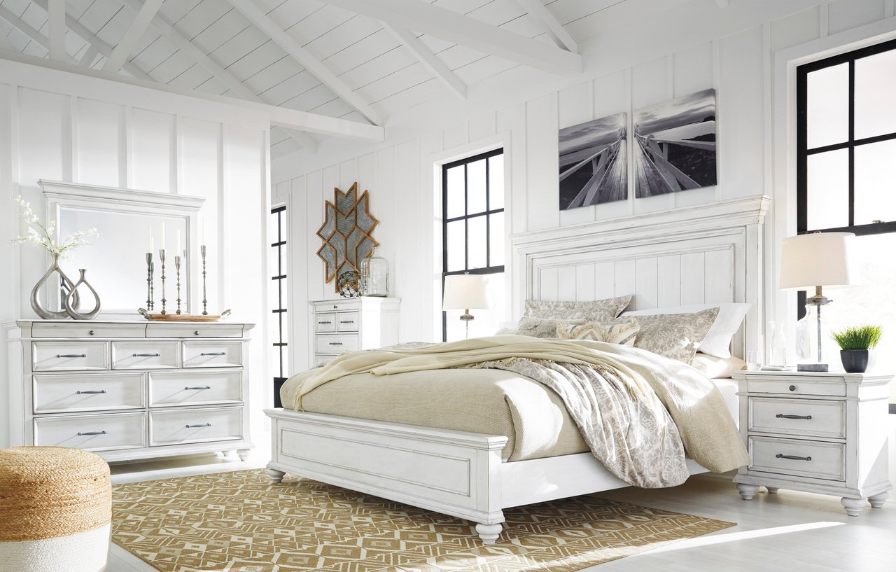 Kanwyn Bedroom Set In Washed White by Ashley Furniture | 1StopBedrooms