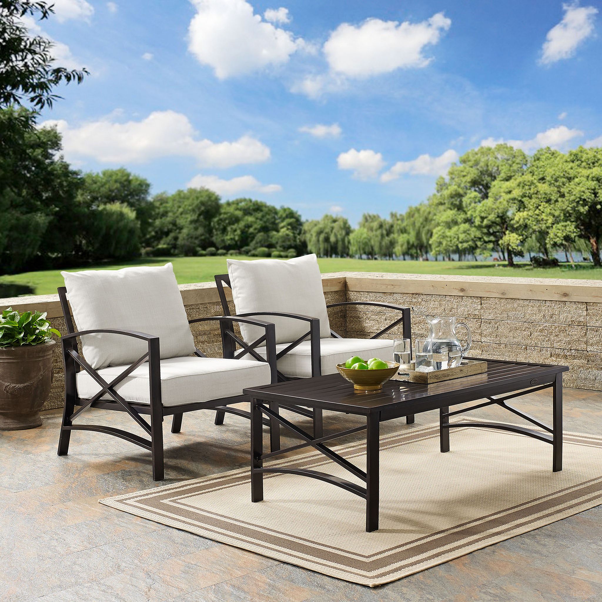 The appearance of Kaplan 3 Piece Outdoor Chair Set In Oatmeal and Oil Rubbed Bronze designed by Crosley Brands in the traditional interior design. This oatmeal piece of furniture was selected by 1StopBedrooms from Kaplan Collection to add a touch of cosiness and style into your home. Sku: CO6109-BZ;CO6109-BZ;CO6207-BZ;MO74940-OL. Material: Steel.