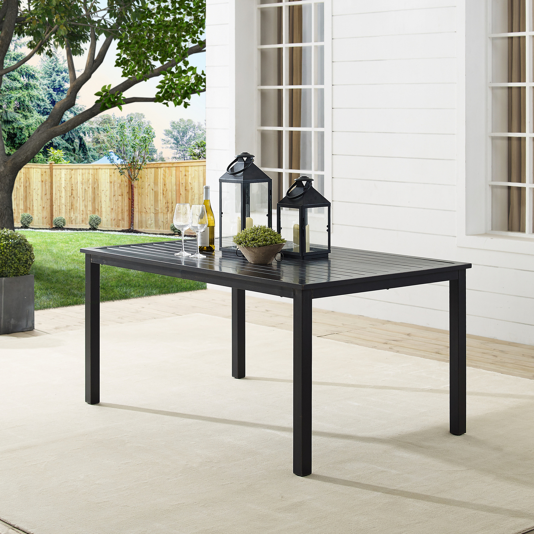 Kaplan Outdoor Dining Table In Oil Rubbed Bronze by Crosley Brands