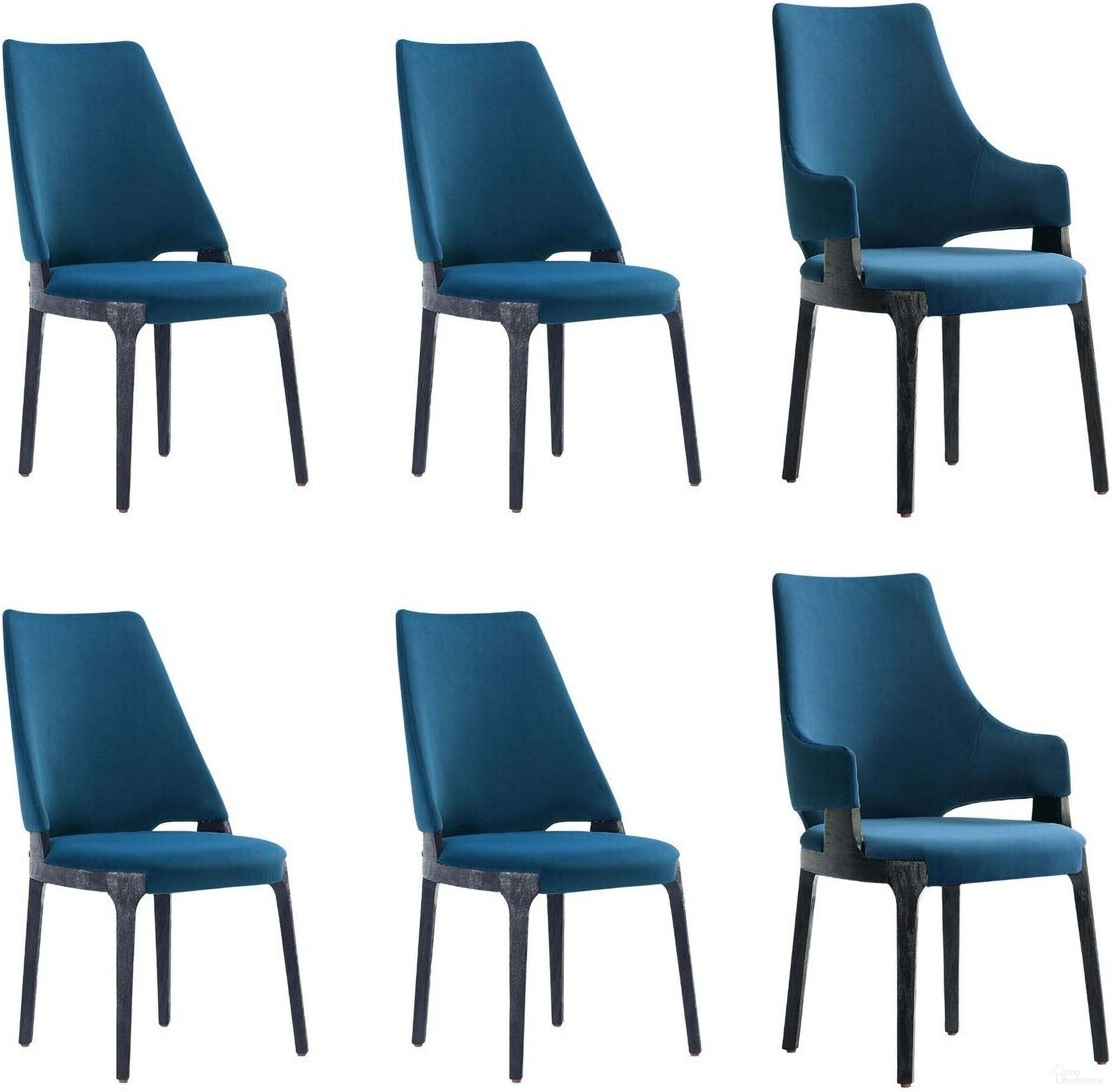 The appearance of Kara 6-Piece Dining Side and Arm Chairs In Blue designed by Manhattan Comfort in the modern / contemporary interior design. This blue piece of furniture was selected by 1StopBedrooms from Kara Collection to add a touch of cosiness and style into your home. Sku: DC057AR-BL;DC057AR-BL;DC057-BL;DC057-BL. Chair Type: Arm Chair. Material: Beech.