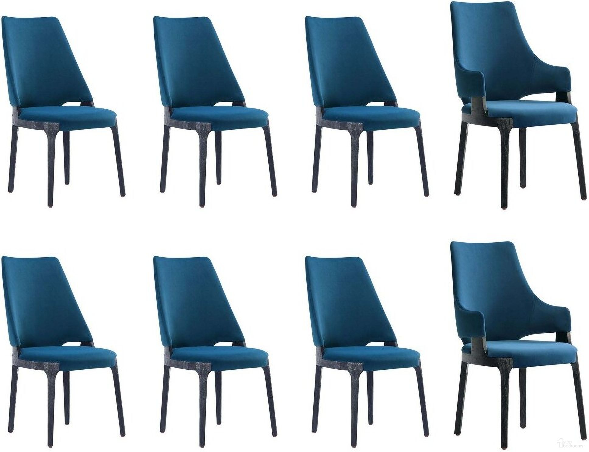 The appearance of Kara 8-Piece Dining Side and Arm Chairs In Blue designed by Manhattan Comfort in the modern / contemporary interior design. This blue piece of furniture was selected by 1StopBedrooms from Kara Collection to add a touch of cosiness and style into your home. Sku: DC057AR-BL;DC057AR-BL;DC057-BL;DC057-BL;DC057-BL. Chair Type: Arm Chair. Material: Beech.