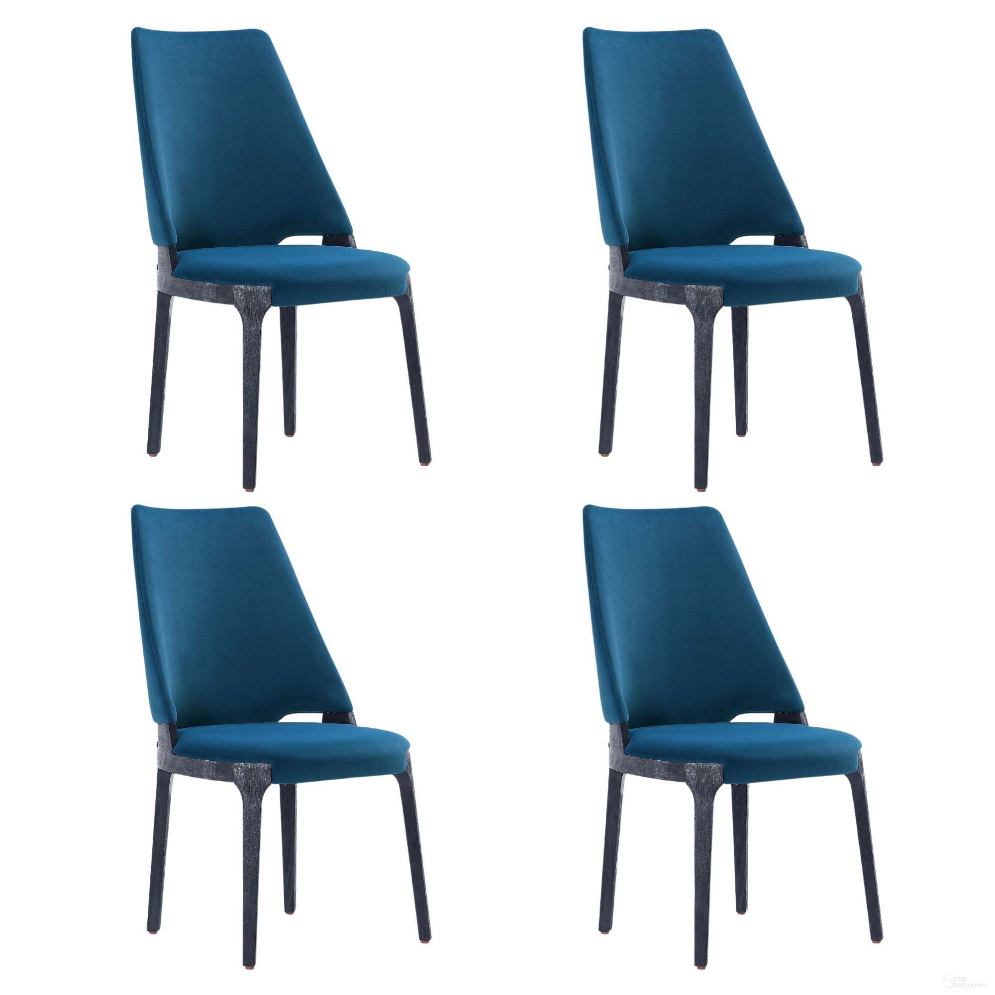 The appearance of Kara Dining Side Chair Set of 4 In Blue designed by Manhattan Comfort in the modern / contemporary interior design. This blue piece of furniture was selected by 1StopBedrooms from Kara Collection to add a touch of cosiness and style into your home. Sku: DC057-BL;DC057-BL. Material: Wood. Chair Type: Side Chair.