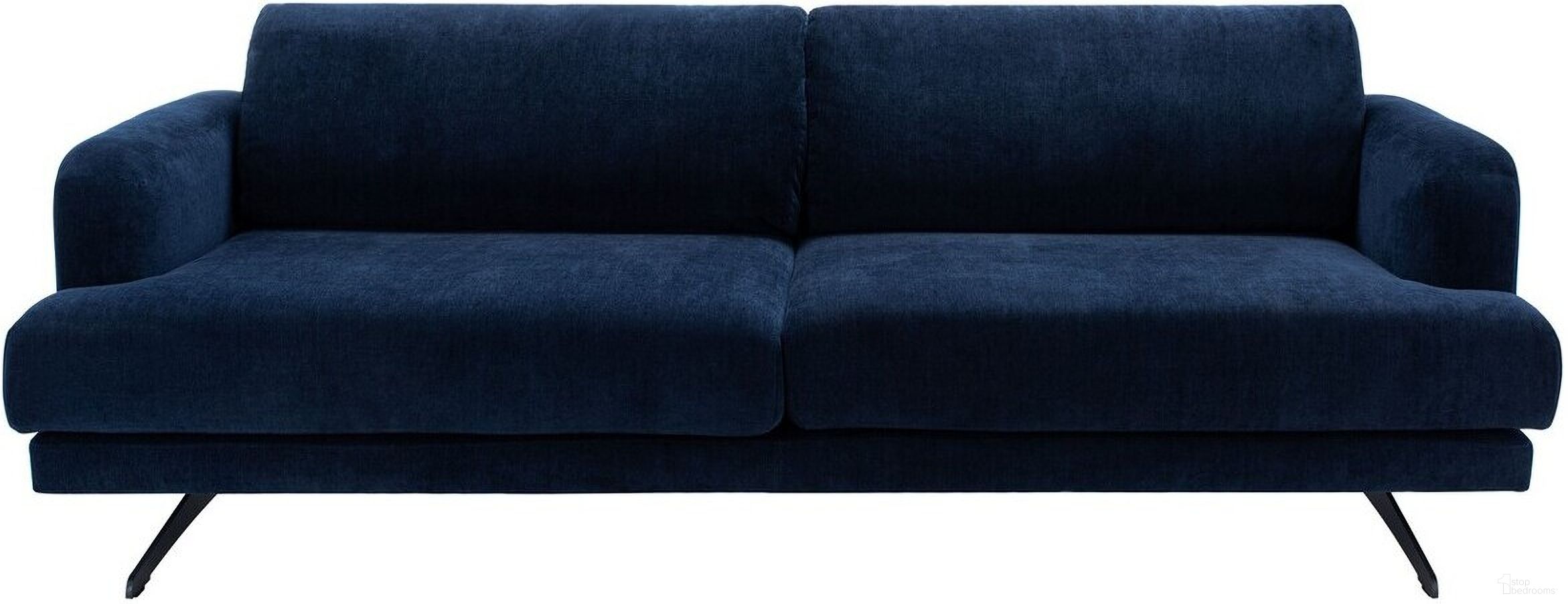 The appearance of Karalina Modern Sofa In Navy designed by Safavieh Couture in the modern / contemporary interior design. This navy piece of furniture was selected by 1StopBedrooms from Karalina Collection to add a touch of cosiness and style into your home. Sku: SFV4528C. Material: Velvet.