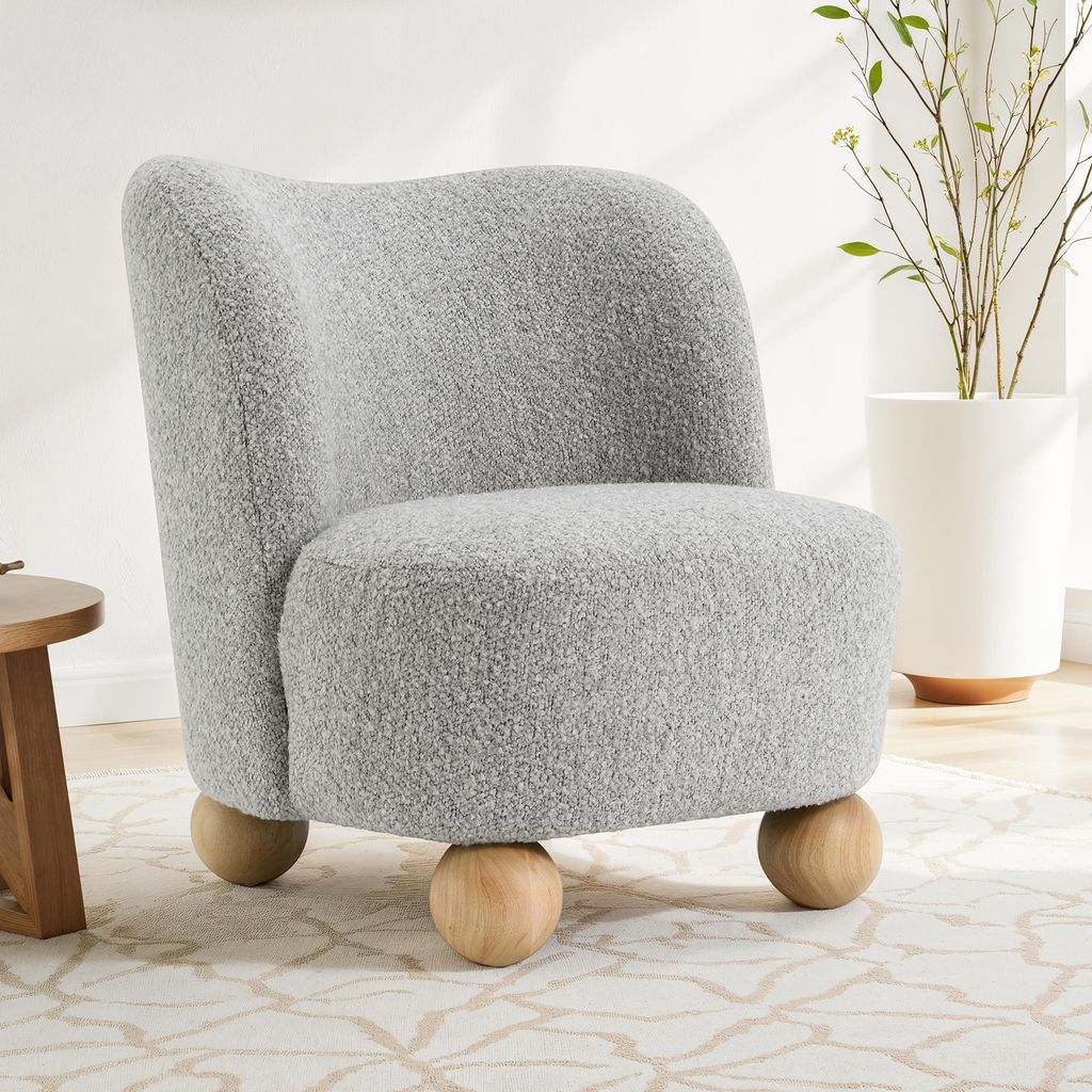 The appearance of Karey Accent Chair In Gray designed by Furniture of America in the modern / contemporary interior design. This gray piece of furniture was selected by 1StopBedrooms from Karey Collection to add a touch of cosiness and style into your home. Sku: FM-AC6010GY. Material: Boucle.