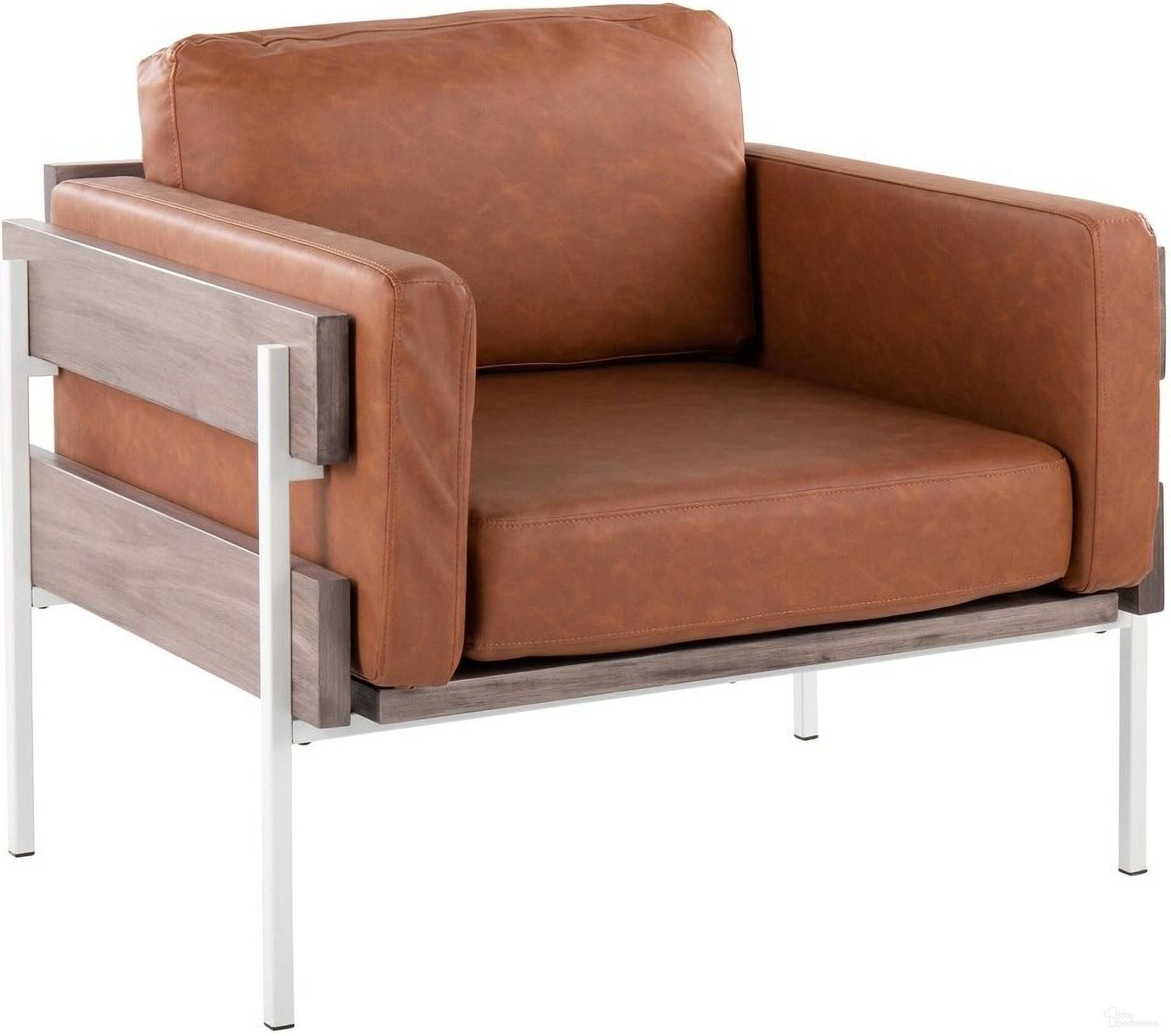 The appearance of Kari Accent Chair In Brown/Camel designed by Lumisource in the country / farmhouse interior design. This camel piece of furniture was selected by 1StopBedrooms from Kari Collection to add a touch of cosiness and style into your home. Sku: CHR-KARIPU2 WGYCAM. Material: Faux Leather.