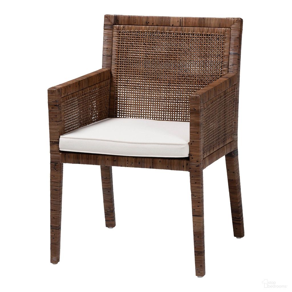 The appearance of Karis Rattan Dining Armchair With Cushion In Antique Coffee designed by Baxton Studio in the bohemian interior design. This antique coffee piece of furniture was selected by 1StopBedrooms from Karis Collection to add a touch of cosiness and style into your home. Sku: Karis-Coffee Antique-DC. Material: Natural Rattan. Chair Type: Arm Chair.