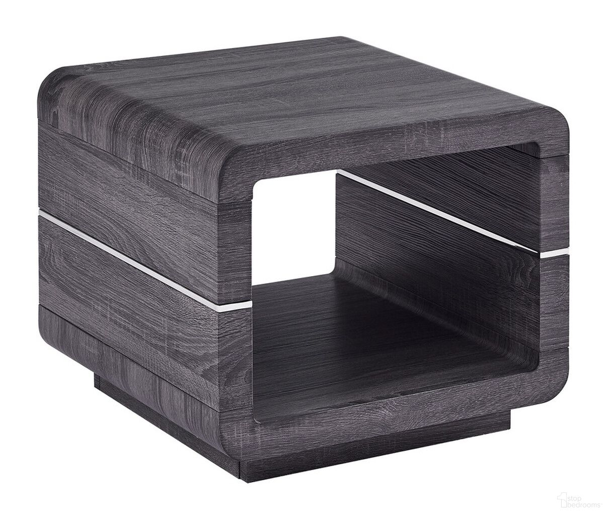 Karla Contemporary Wood End Table In Gray Walnut Paper Wrap