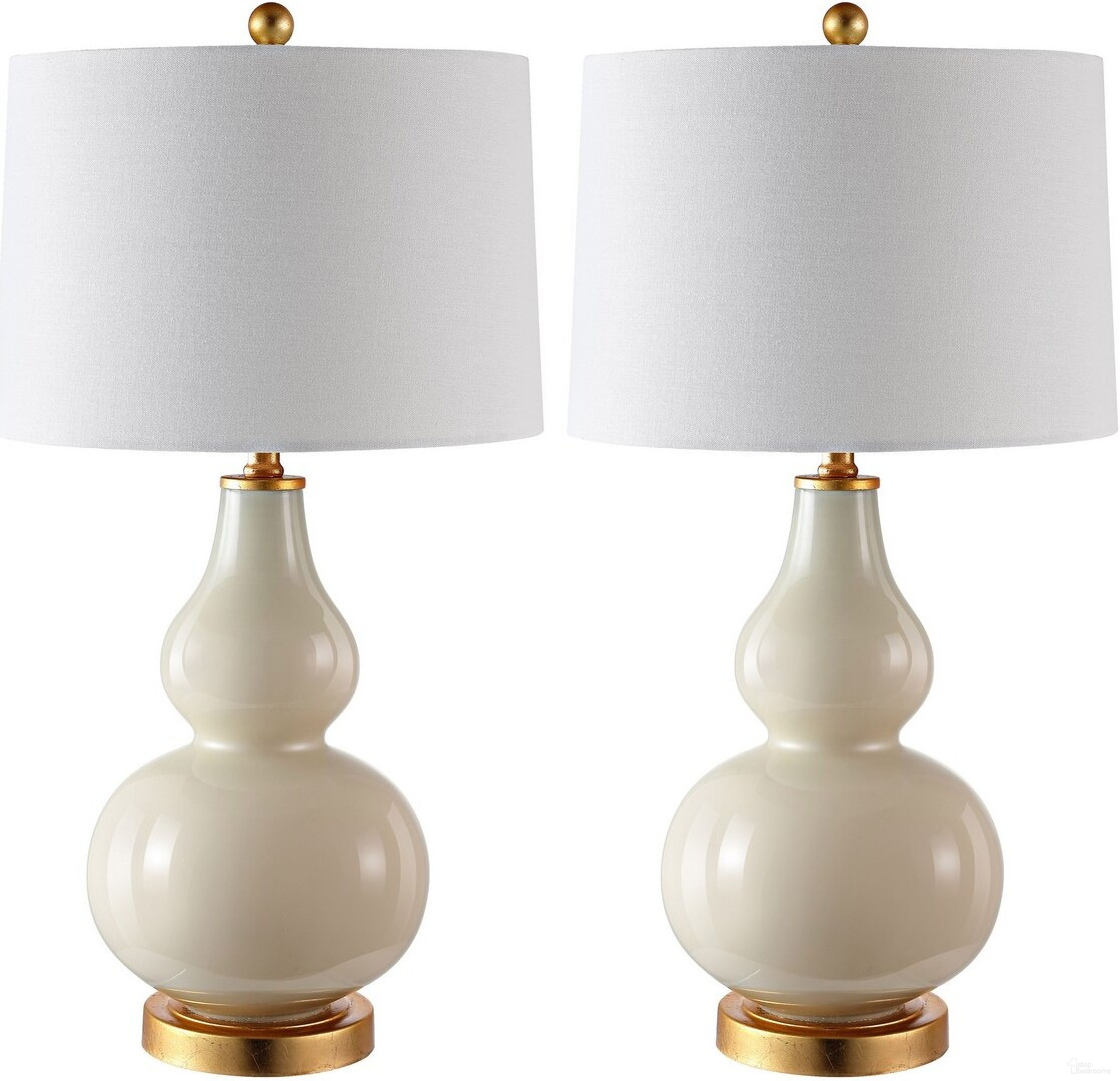 The appearance of Karlen Cream and Gold Leaf Table Lamp Set of 2 designed by Safavieh in the modern / contemporary interior design. This cream piece of furniture was selected by 1StopBedrooms from Karlen Collection to add a touch of cosiness and style into your home. Sku: TBL4223A-SET2. Material: Iron.