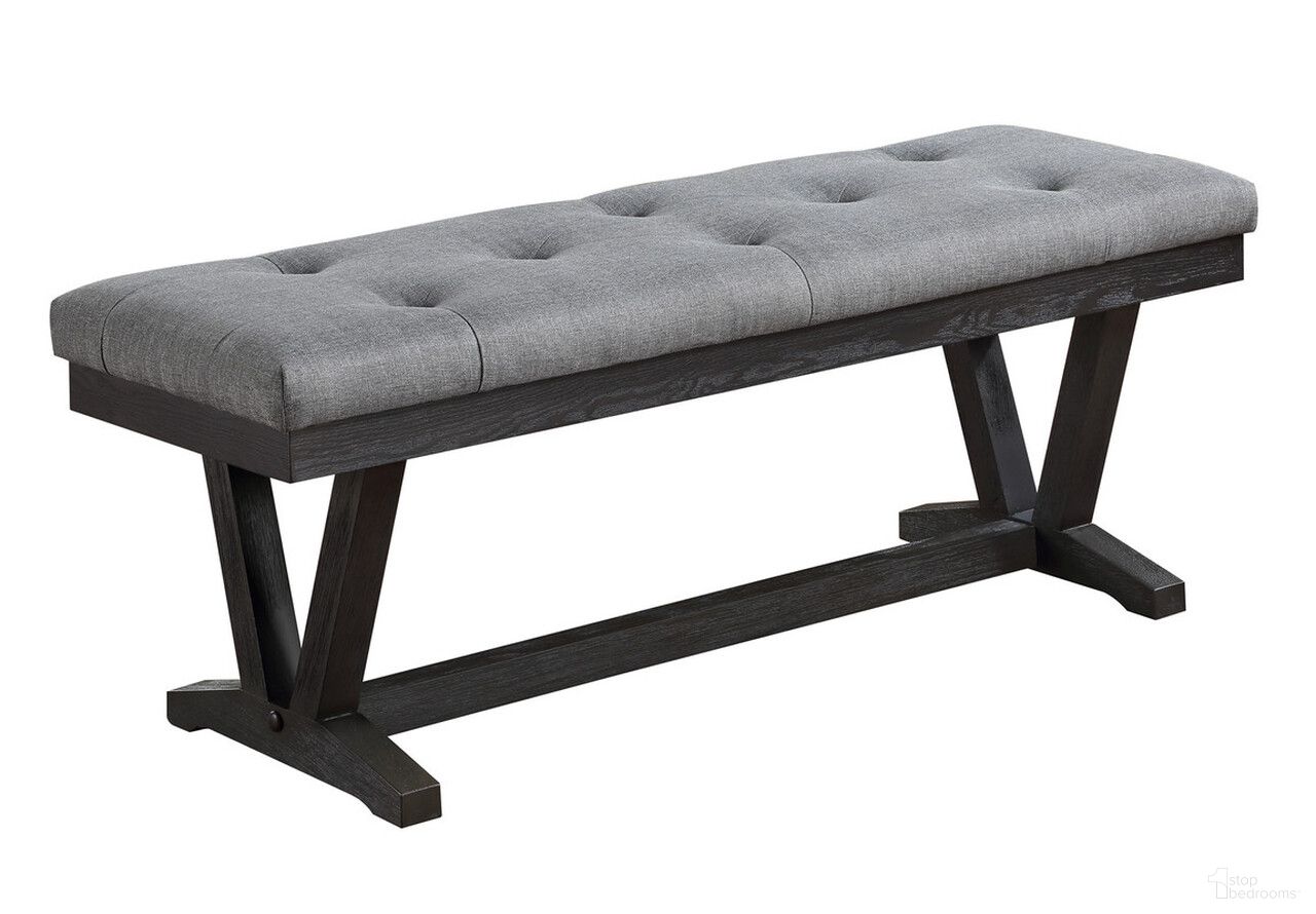 The appearance of Karol Dining Bench In Gray Fabric and Weathered Gray Wood designed by Best Quality Furniture in the traditional interior design. This gray and weathered gray piece of furniture  was selected by 1StopBedrooms from Karol Collection to add a touch of cosiness and style into your home. Sku: D185-B. Material: Linen.