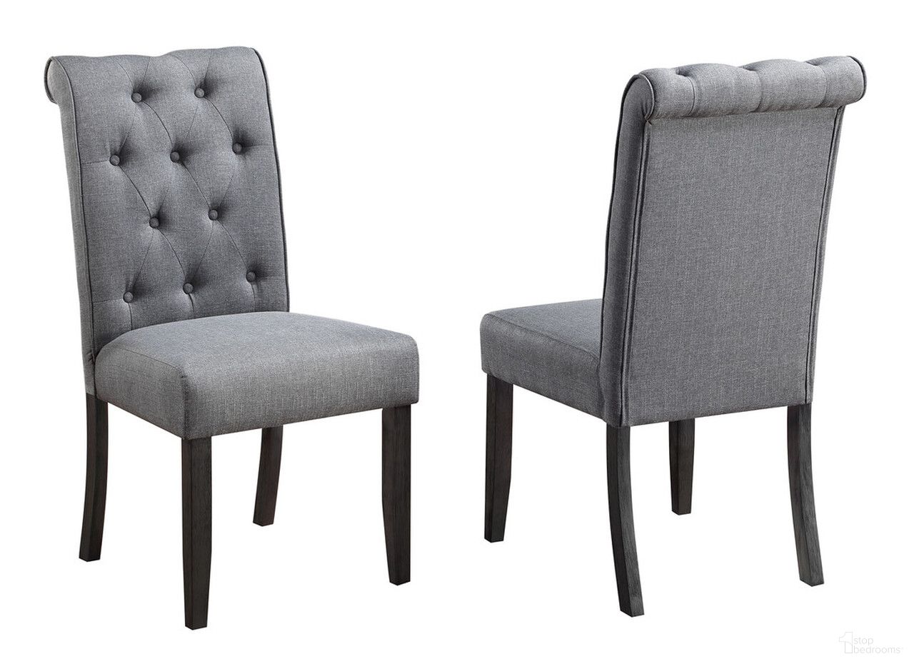 The appearance of Karol Dining Chairs Set of 2 In Gray Fabric and Weathered Gray Wood designed by Best Quality Furniture in the traditional interior design. This gray and weathered gray piece of furniture  was selected by 1StopBedrooms from Karol Collection to add a touch of cosiness and style into your home. Sku: D185-SC. Material: Linen. Chair Type: Side Chair.