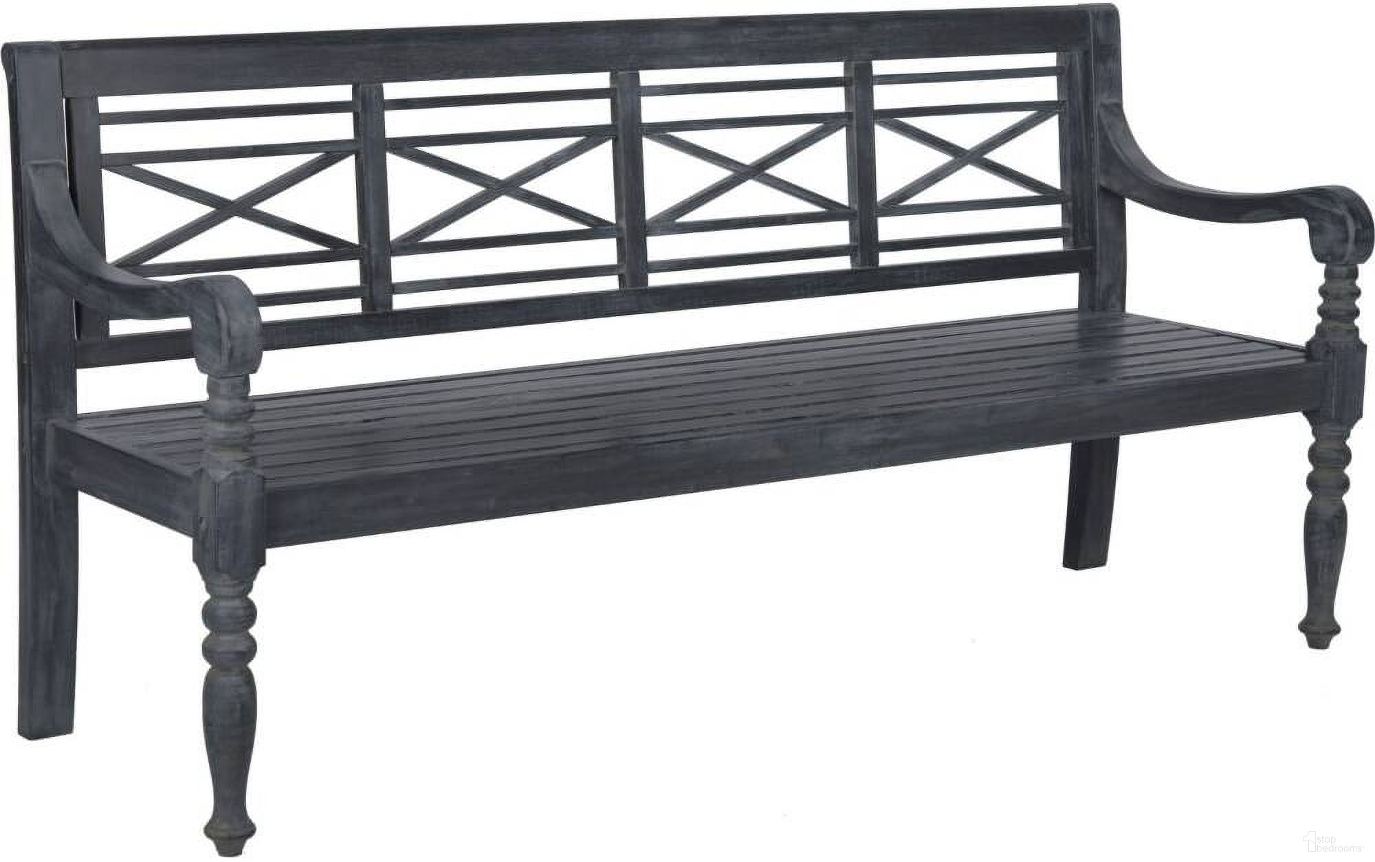 The appearance of Karoo Ash Grey Bench designed by Safavieh in the country / farmhouse interior design. This ash gray piece of furniture was selected by 1StopBedrooms from Karoo Collection to add a touch of cosiness and style into your home. Sku: PAT6704A. Material: Steel.