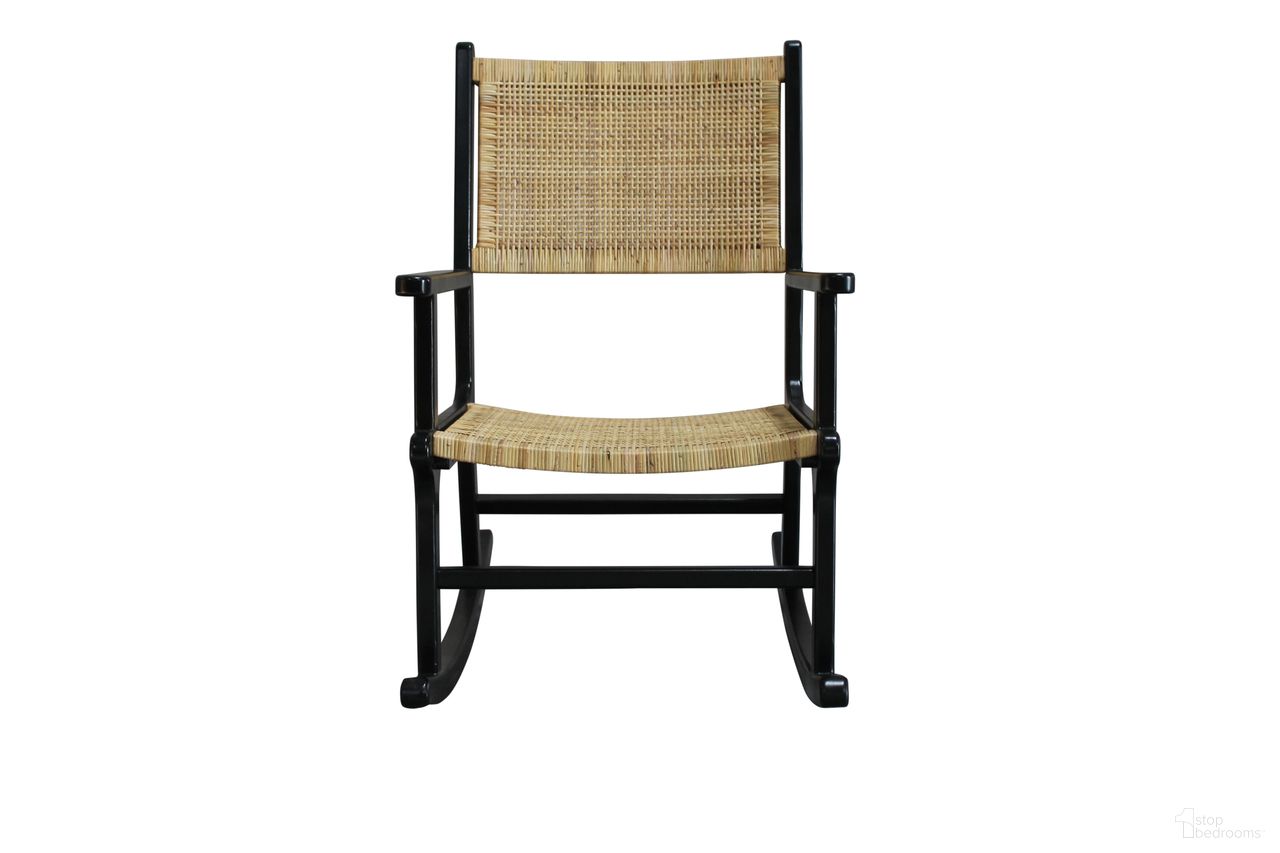 The appearance of Karson Rocking Chair In Black and Natural designed by Carolina Living in the modern / contemporary interior design. This black and natural piece of furniture was selected by 1StopBedrooms from Karson Collection to add a touch of cosiness and style into your home. Sku: RC-2240-RN-BLNT. Material: Mahogany.