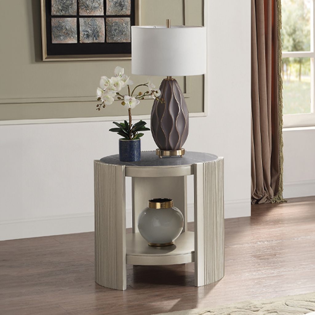 Kasa End Table In Champagne