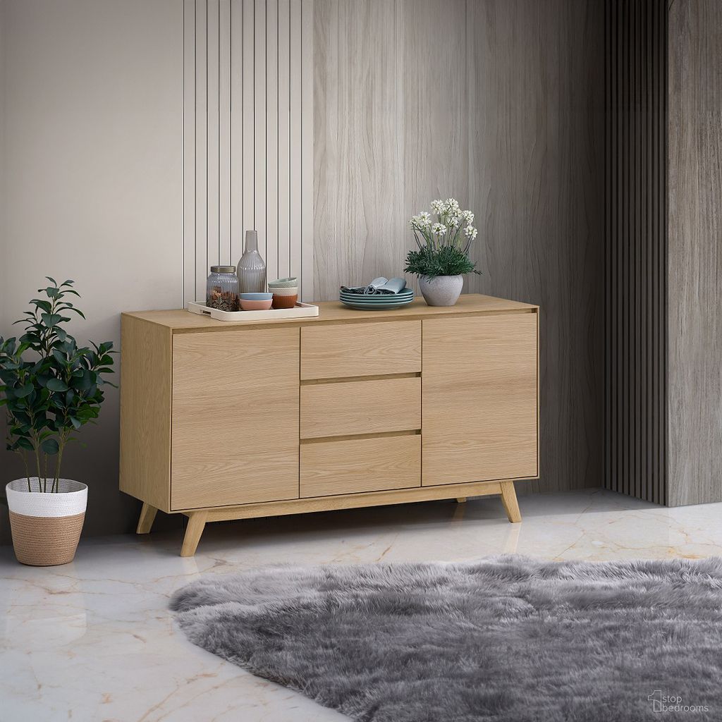 The appearance of Kasem Server In Oak designed by ACME in the modern / contemporary interior design. This oak piece of furniture  was selected by 1StopBedrooms from Kasem Collection to add a touch of cosiness and style into your home. Sku: DN02618. Material: Wood.