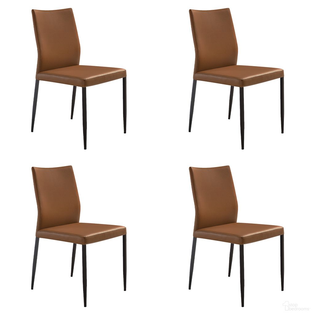 The appearance of Kash Upholstered Dining Chair Set of 4 In Brown and Black designed by Armen Living in the modern / contemporary interior design. This brown/black piece of furniture was selected by 1StopBedrooms from Kash Collection to add a touch of cosiness and style into your home. Sku: LCKASIBLKPE;LCKASIBLKPE. Material: Faux Leather. Chair Type: Side Chair.