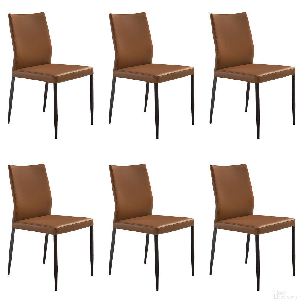 The appearance of Kash Upholstered Dining Chair Set of 6 In Brown and Black designed by Armen Living in the modern / contemporary interior design. This brown/black piece of furniture was selected by 1StopBedrooms from Kash Collection to add a touch of cosiness and style into your home. Sku: LCKASIBLKPE;LCKASIBLKPE;LCKASIBLKPE. Material: Faux Leather. Chair Type: Side Chair.