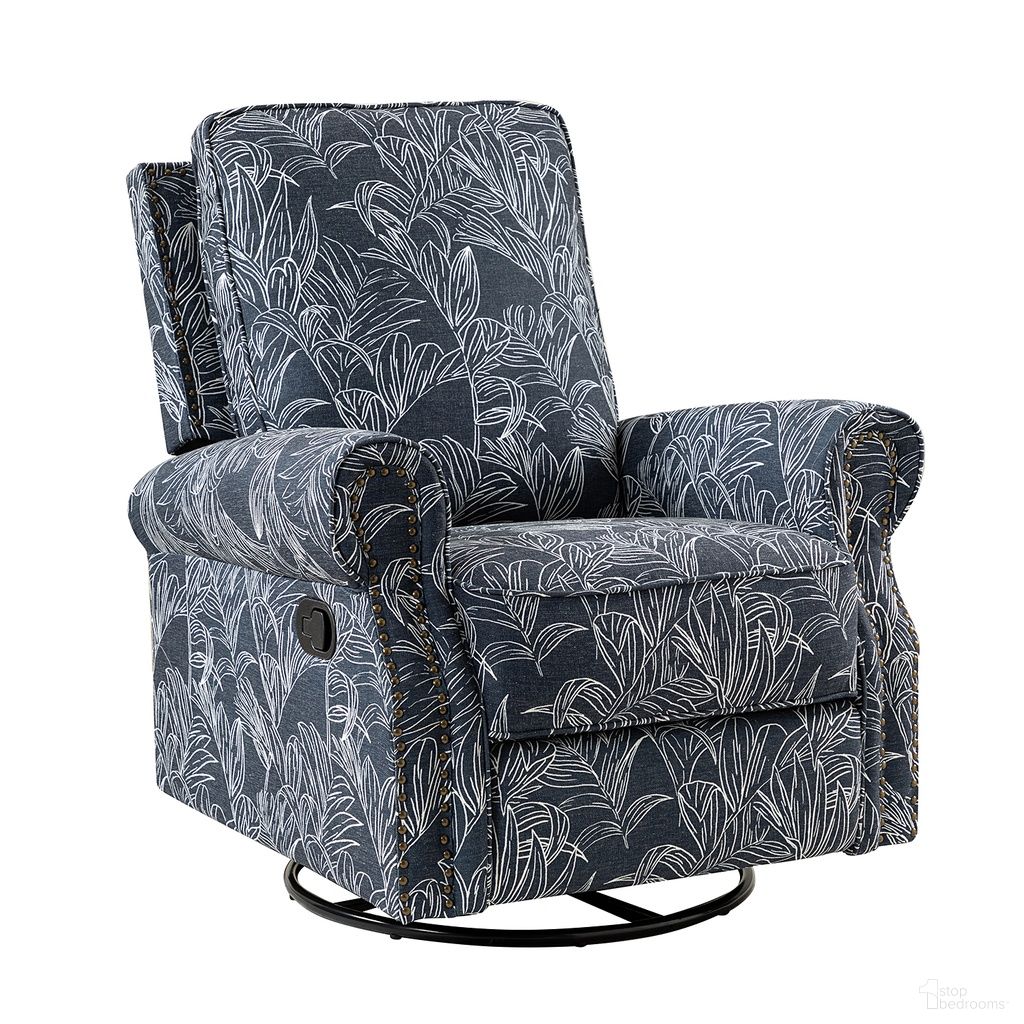 The appearance of Kaspar Manual Swivel Glider Recliner In Navy designed by Karat Home in the modern / contemporary interior design. This navy piece of furniture was selected by 1StopBedrooms from Kaspar Collection to add a touch of cosiness and style into your home. Sku: RCHD0623-NAVY. Material: Print Linen Look Fabric.