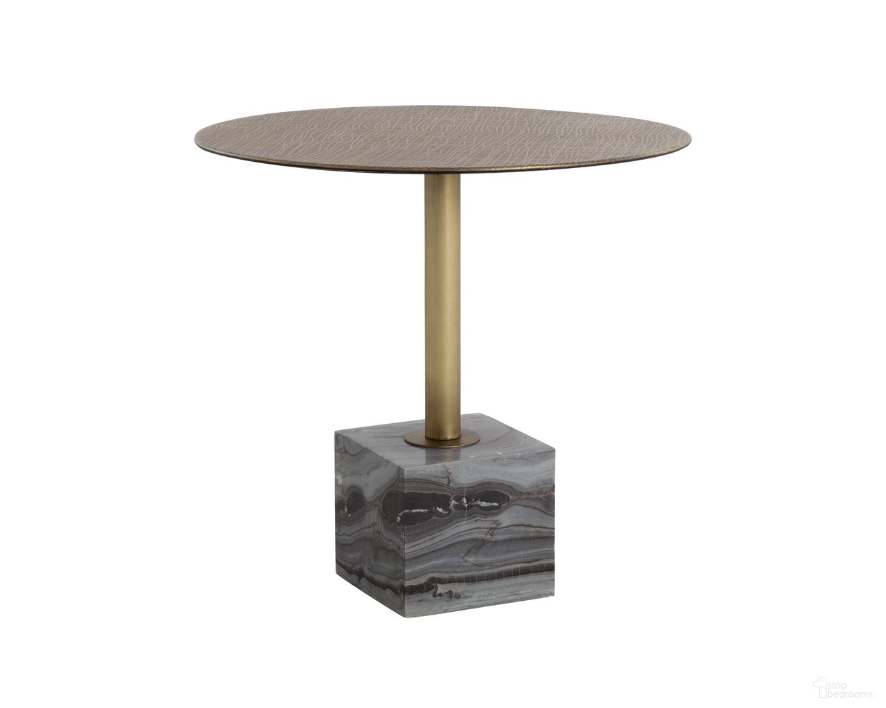 Kata 32 Inch Kata Bistro Table In Grey Marble