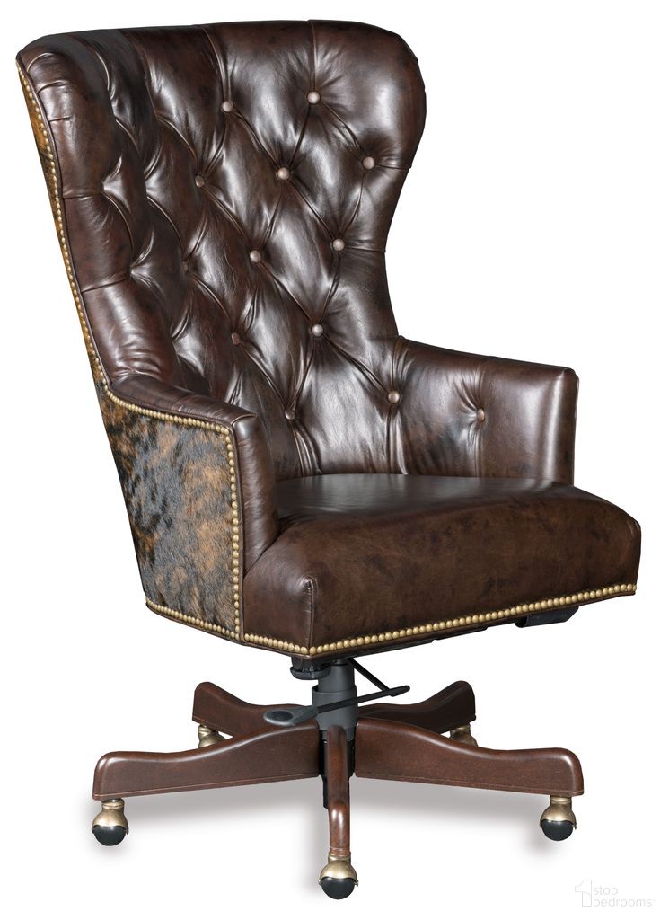 The appearance of EC Katherine Brown Leather Home Office Swivel Chair designed by Hooker in the traditional interior design. This brown piece of furniture was selected by 1StopBedrooms from EC Collection to add a touch of cosiness and style into your home. Sku: EC448-087. Material: Leather.