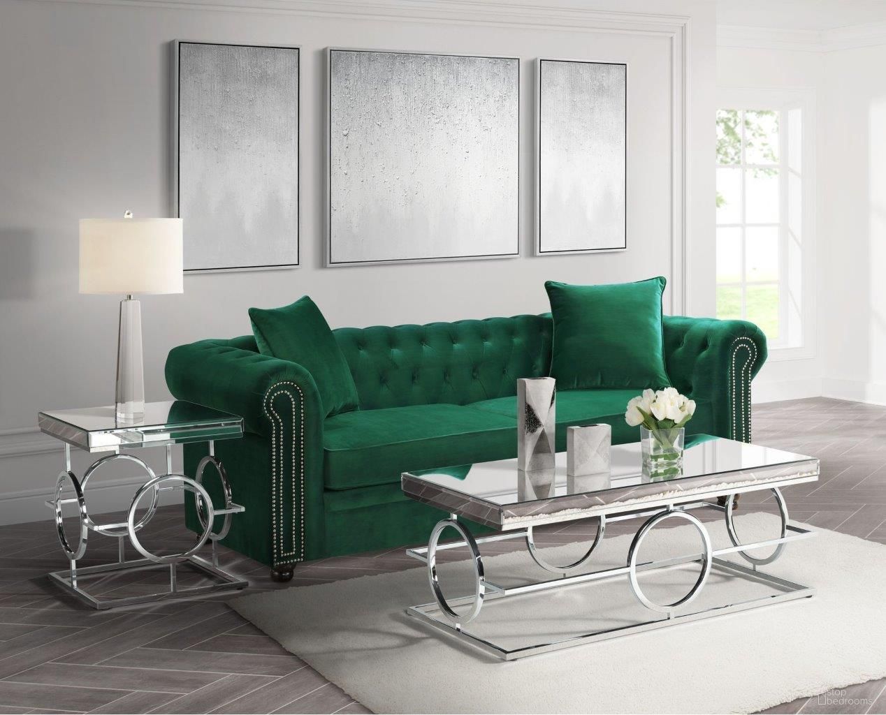The appearance of Katie Chrome Mirrored Rectangle Occasional Table Set designed by Picket House in the glam interior design. This chrome piece of furniture was selected by 1StopBedrooms from Katie Collection to add a touch of cosiness and style into your home. Sku: CTPL100CTE;CTPL100ETE. Material: Metal.