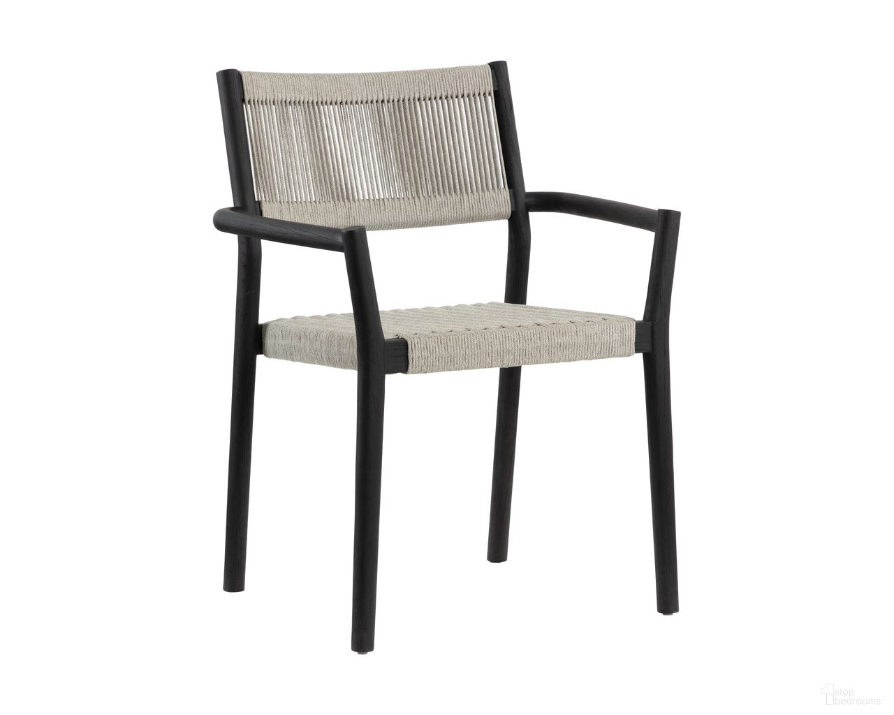 Kavala Stackable Dining Armchair Set of 2 In Charcoal