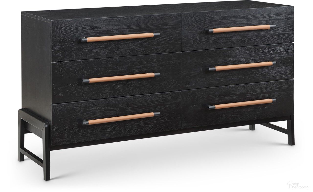 The appearance of Kaya Vegan Leather Dresser In Black designed by Meridian in the modern / contemporary interior design. This black piece of furniture was selected by 1StopBedrooms from Kaya Collection to add a touch of cosiness and style into your home. Sku: 360Black-D. Material: MDF.